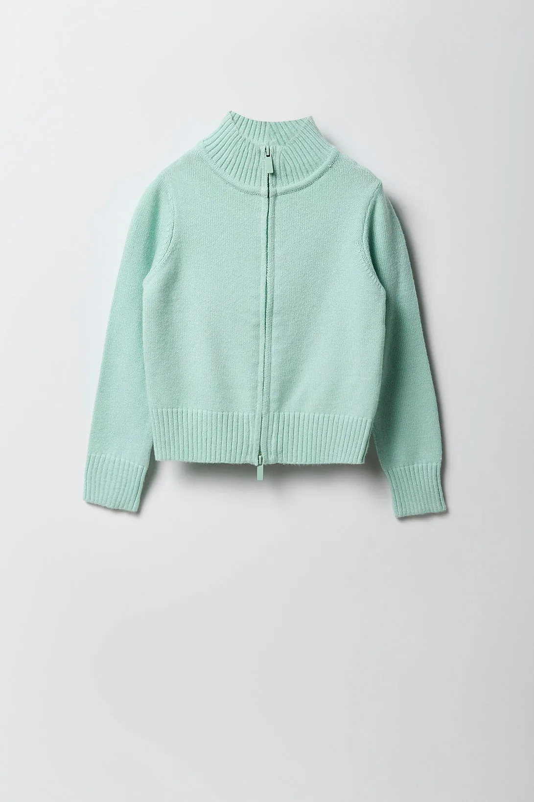 Girls Mock Neck Zip-Up Sweater sold by Urban Planet