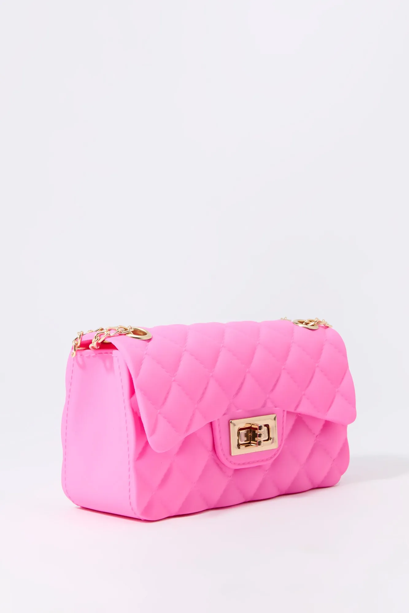 Girls Quilted Jelly Crossbody Purse sold by Urban Planet product image thumbnail 3