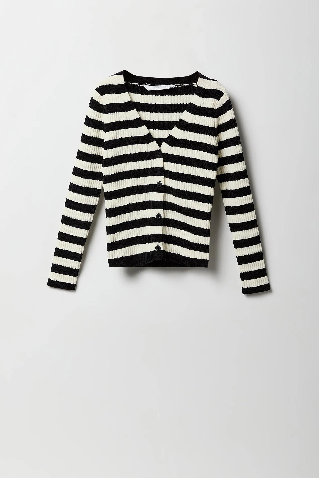 Girls Striped Knit Button-Up Cardigan sold by Urban Planet product image thumbnail 3