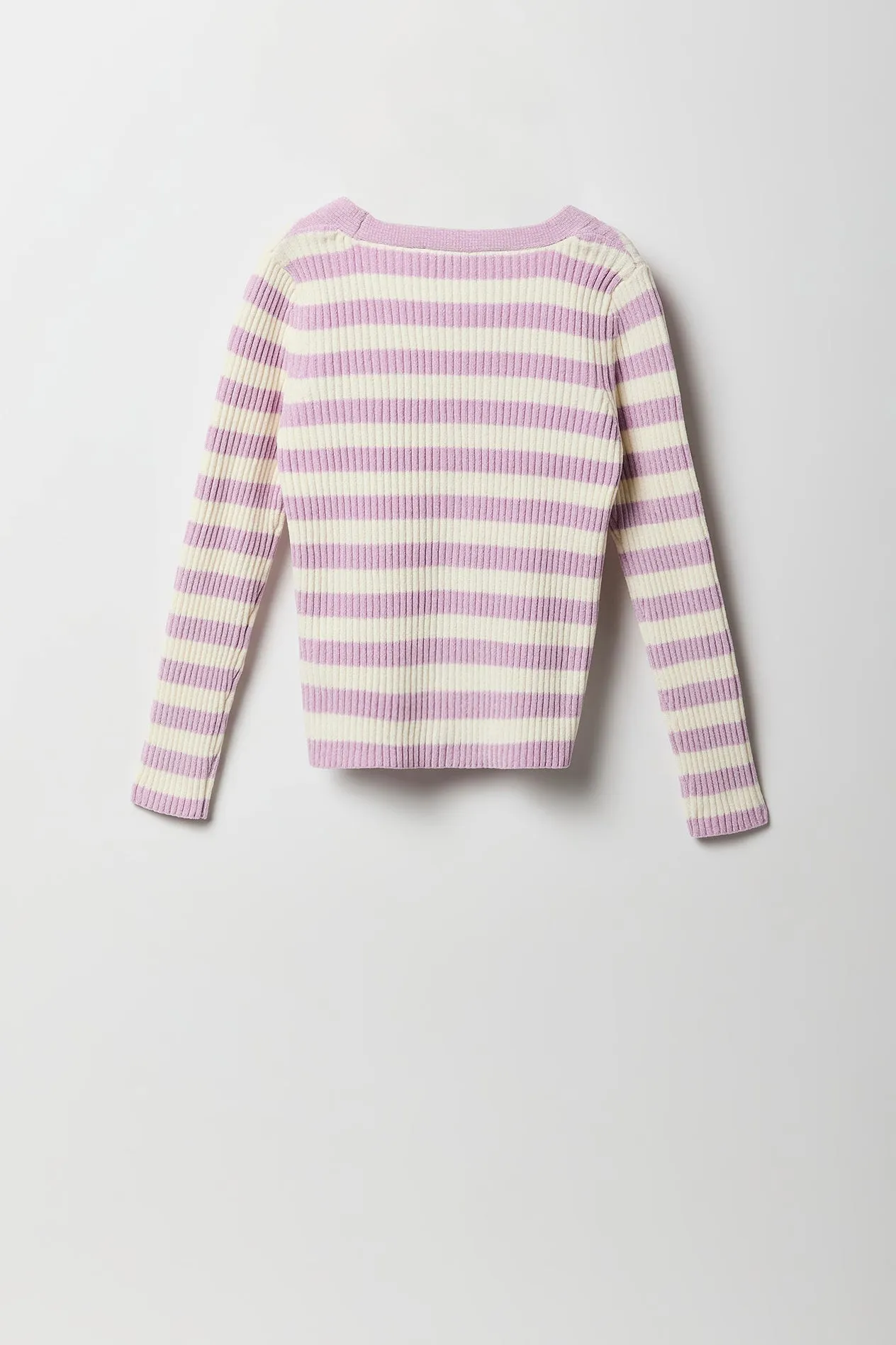 Girls Striped Knit Button-Up Cardigan sold by Urban Planet product image thumbnail 2
