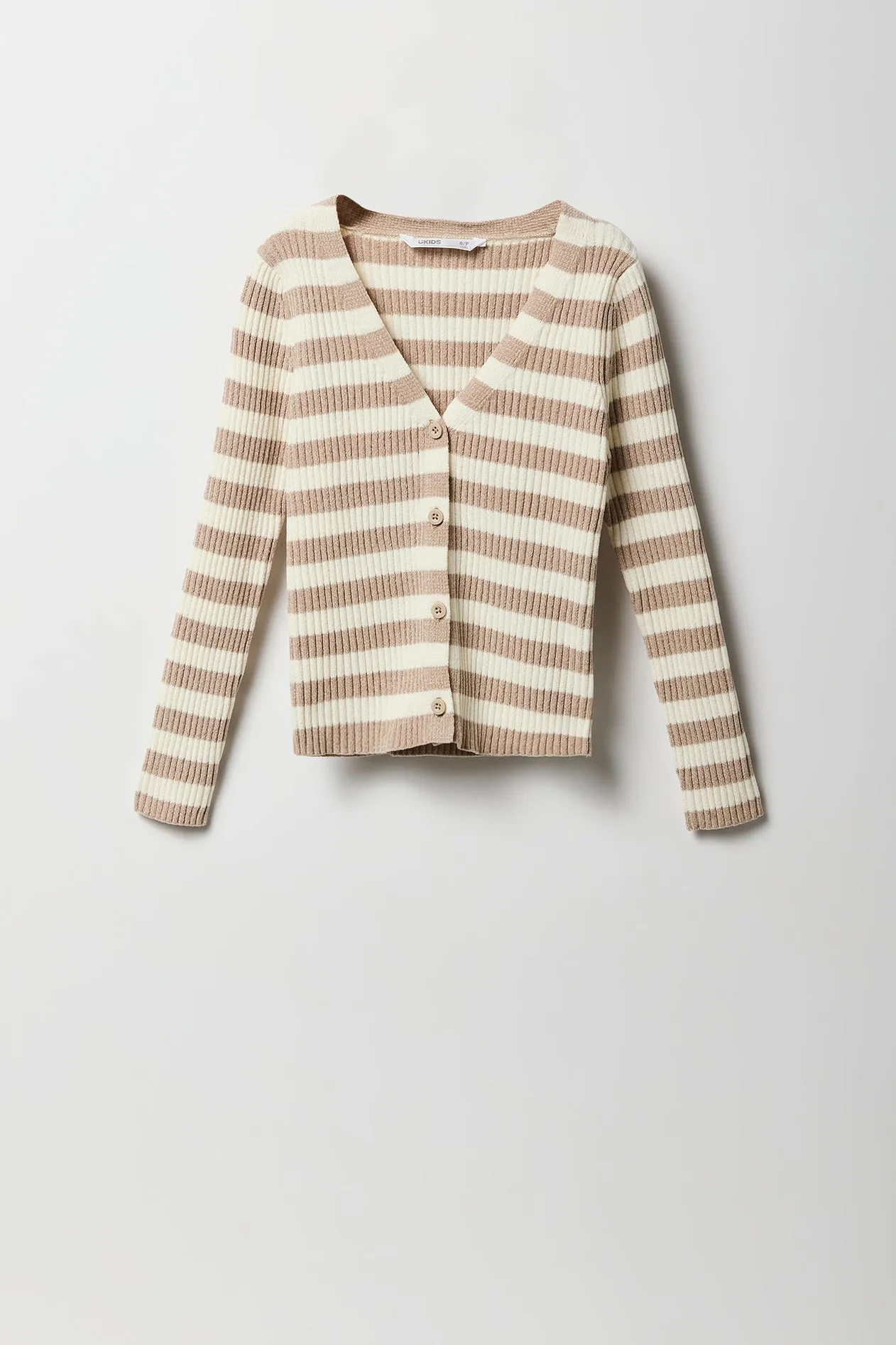 Girls Striped Knit Button-Up Cardigan sold by Urban Planet product image thumbnail 5
