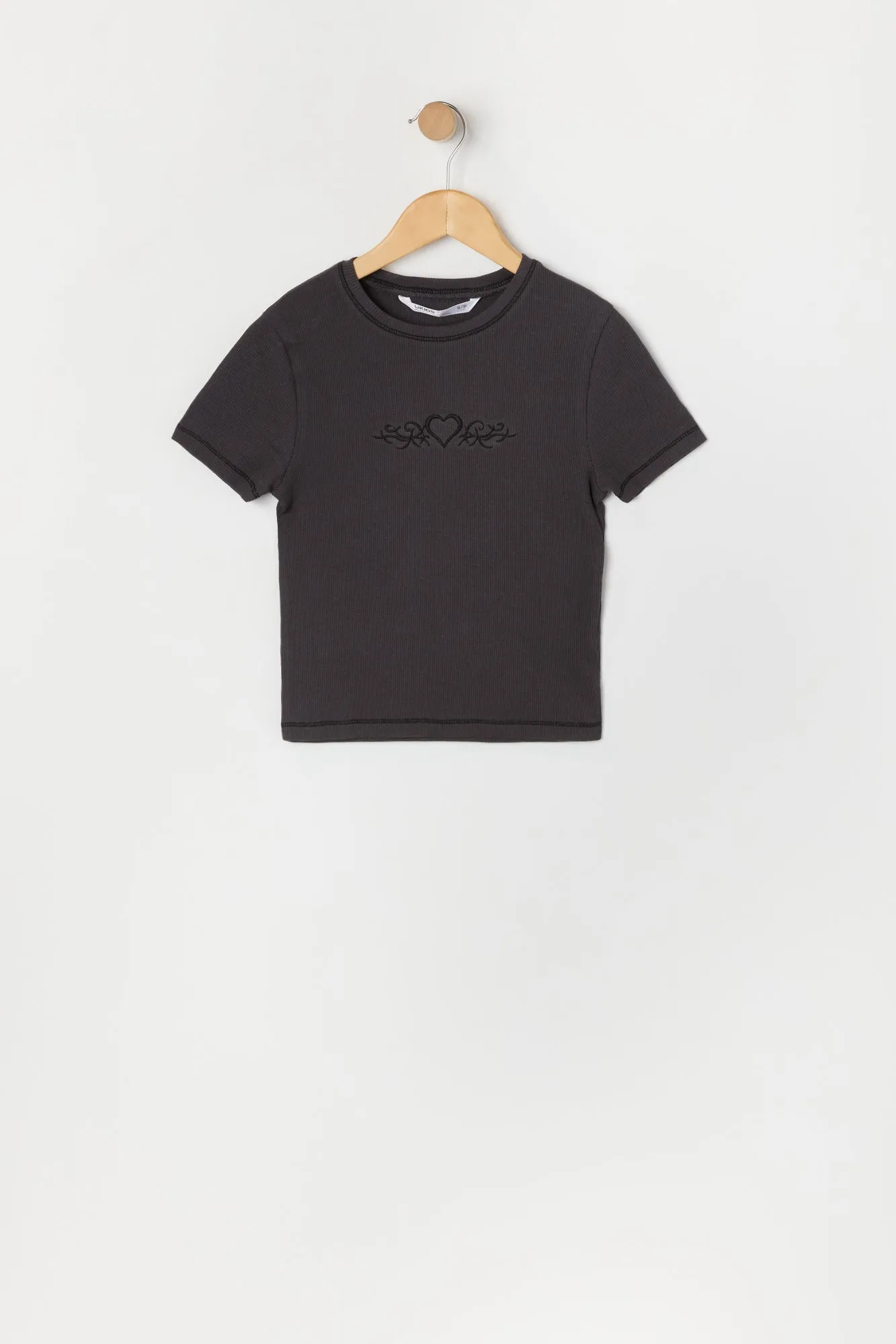 T-shirt avec motif brodé et surpiqûres contrastantes pour fille sold by Urban Planet product image thumbnail 5