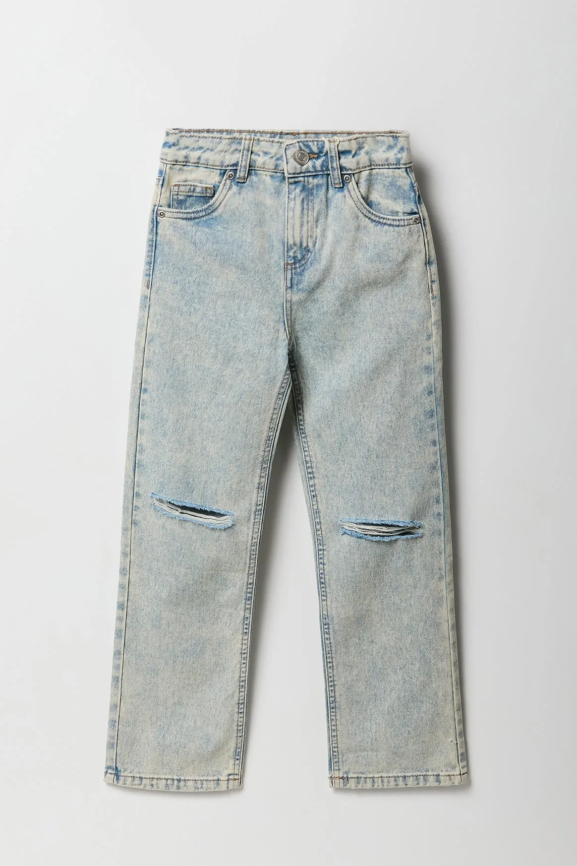 Girls Acid Wash Distressed Straight Leg Jean sold by Urban Planet product image thumbnail 3