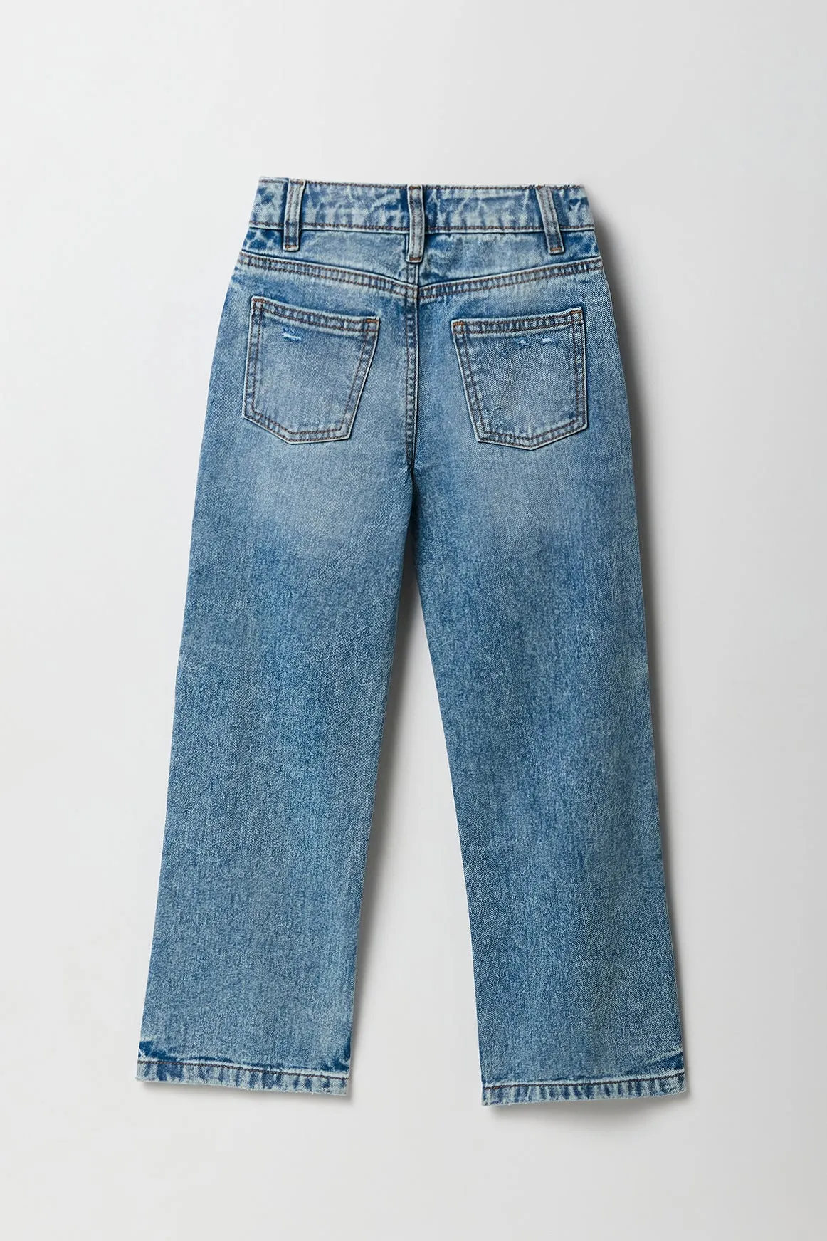 Jean à jambe droite d'aspect usé délavé à l'acide pour fille sold by Urban Planet product image thumbnail 2