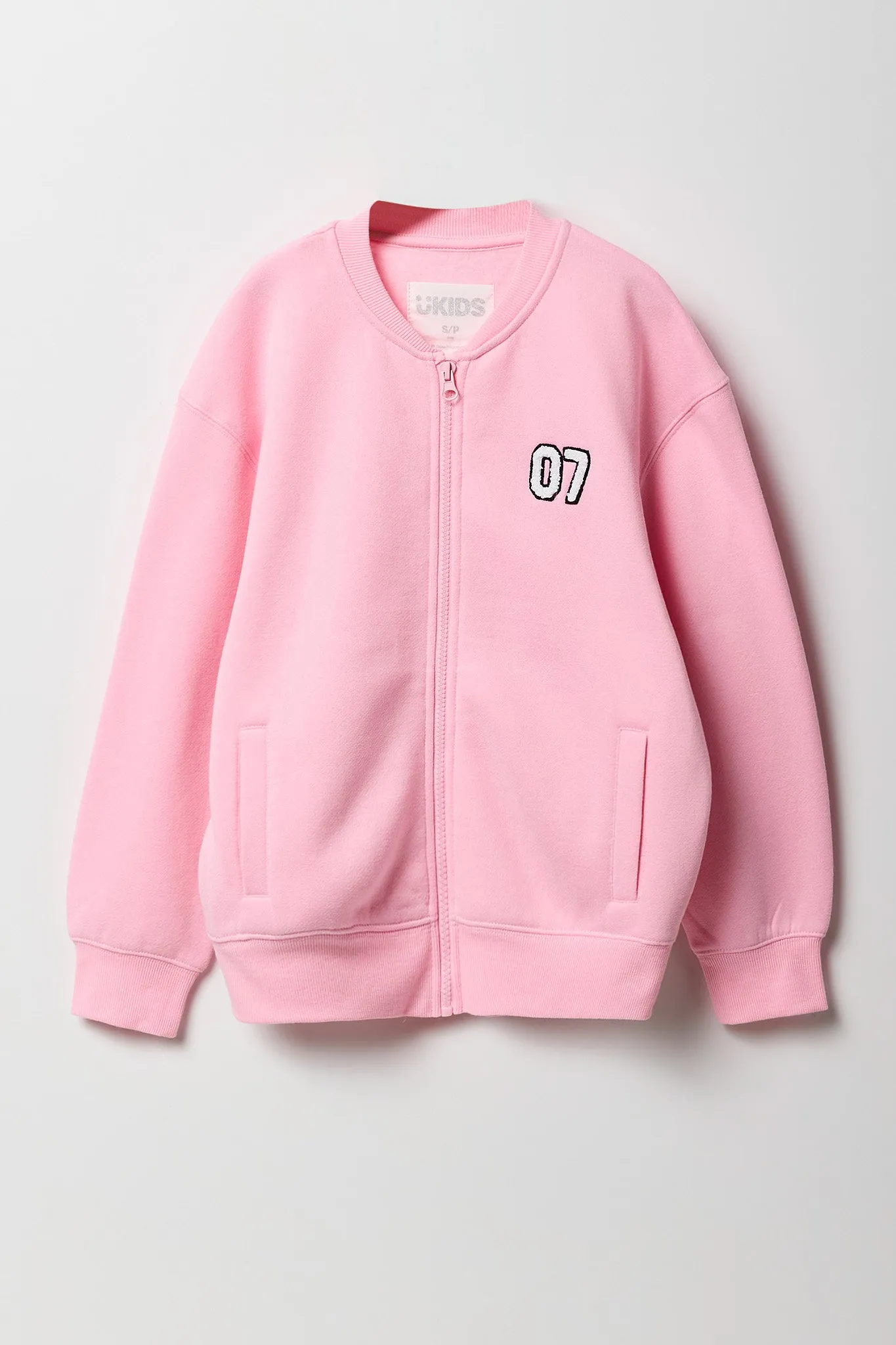 Girls Embroidered Fleece Bomber Jacket sold by Urban Planet