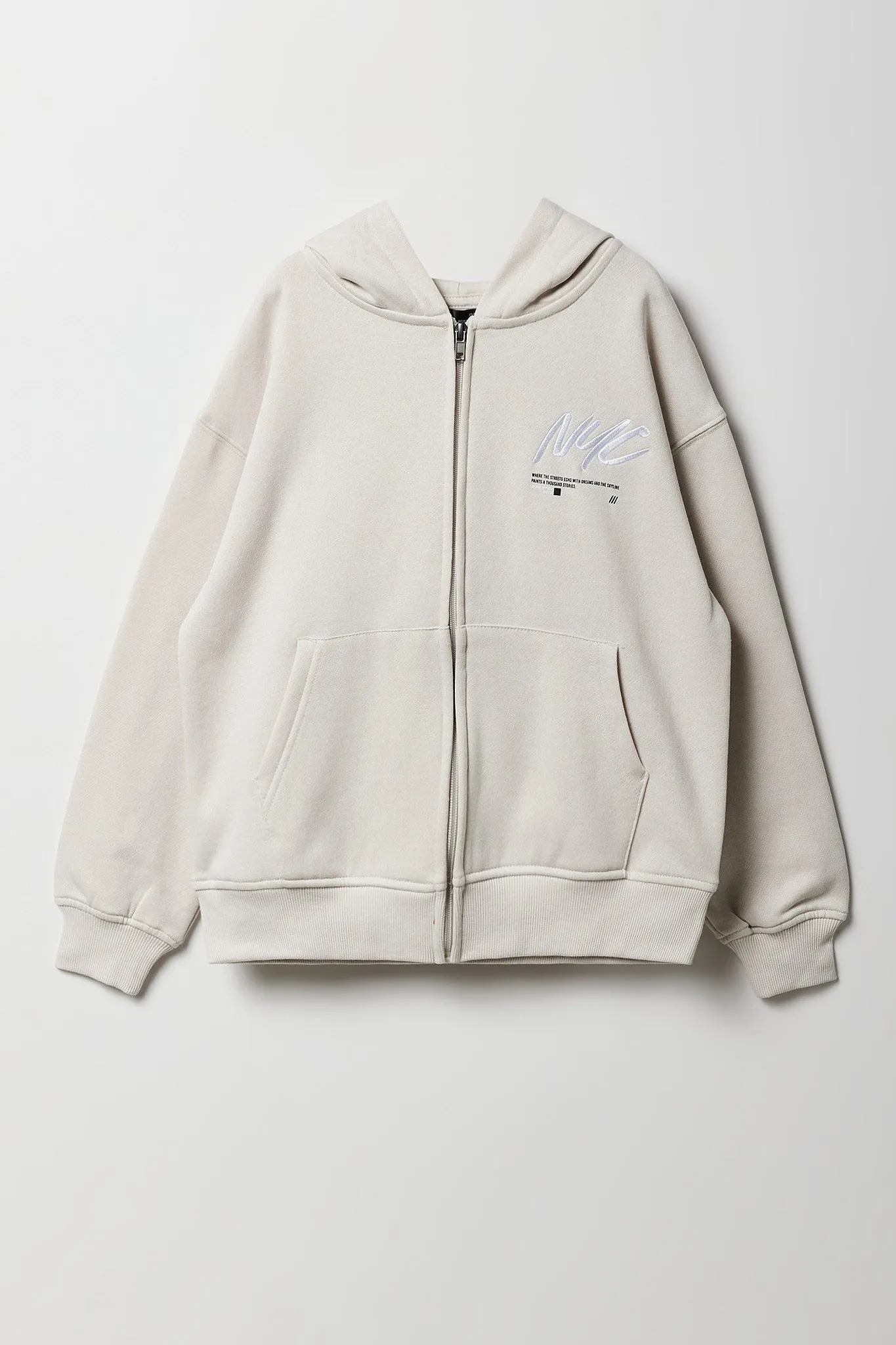 Boys Legend Embroidered Zip-Up Fleece Hoodie sold by Urban Planet product image thumbnail 4