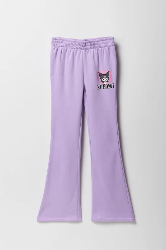 Girls Kuromi Graphic Fleece Flare Sweatpant sold by Urban Planet