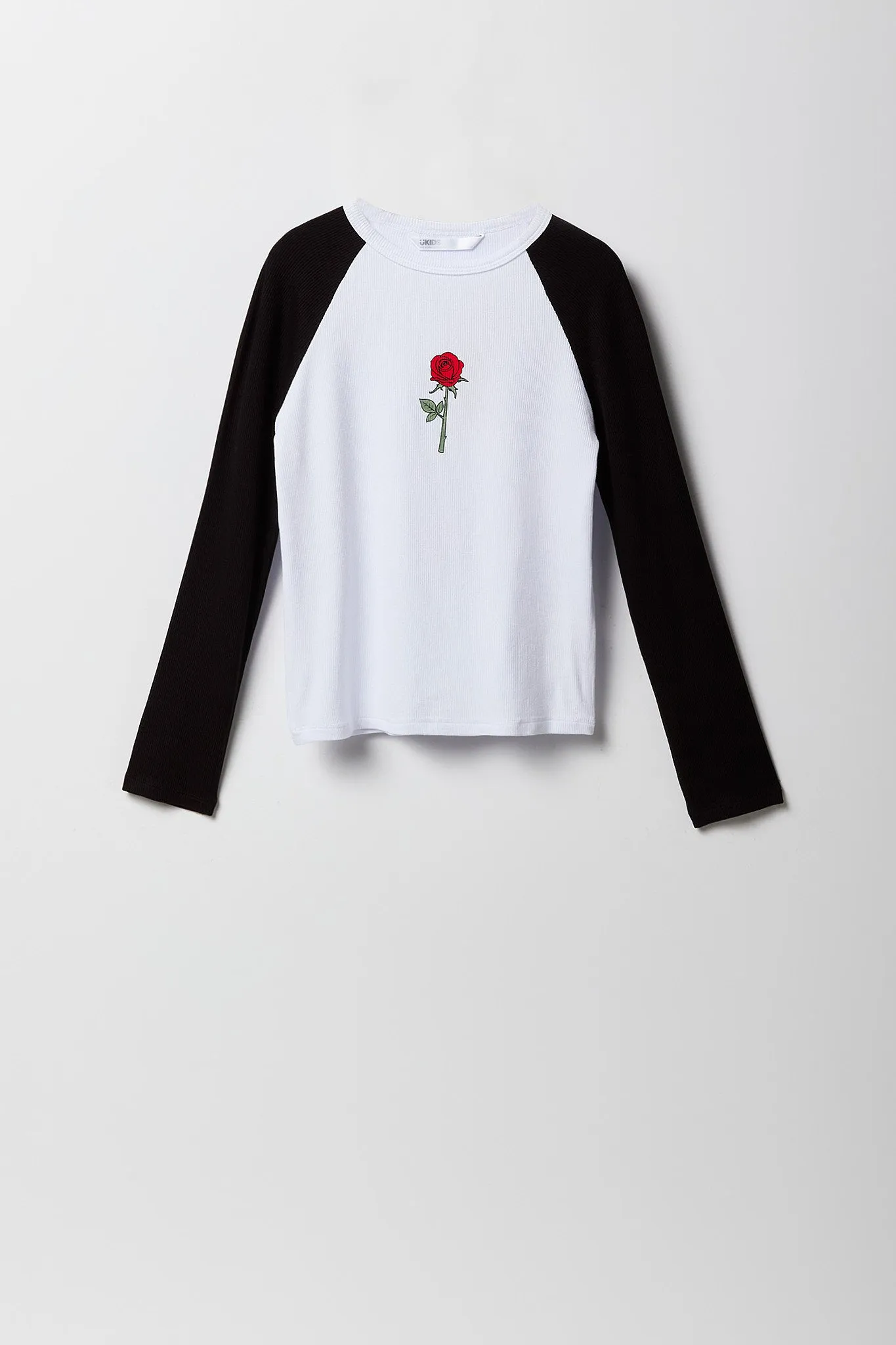 Haut raglan côtelé imprimé à manches longues pour fille sold by Urban Planet product image thumbnail 5