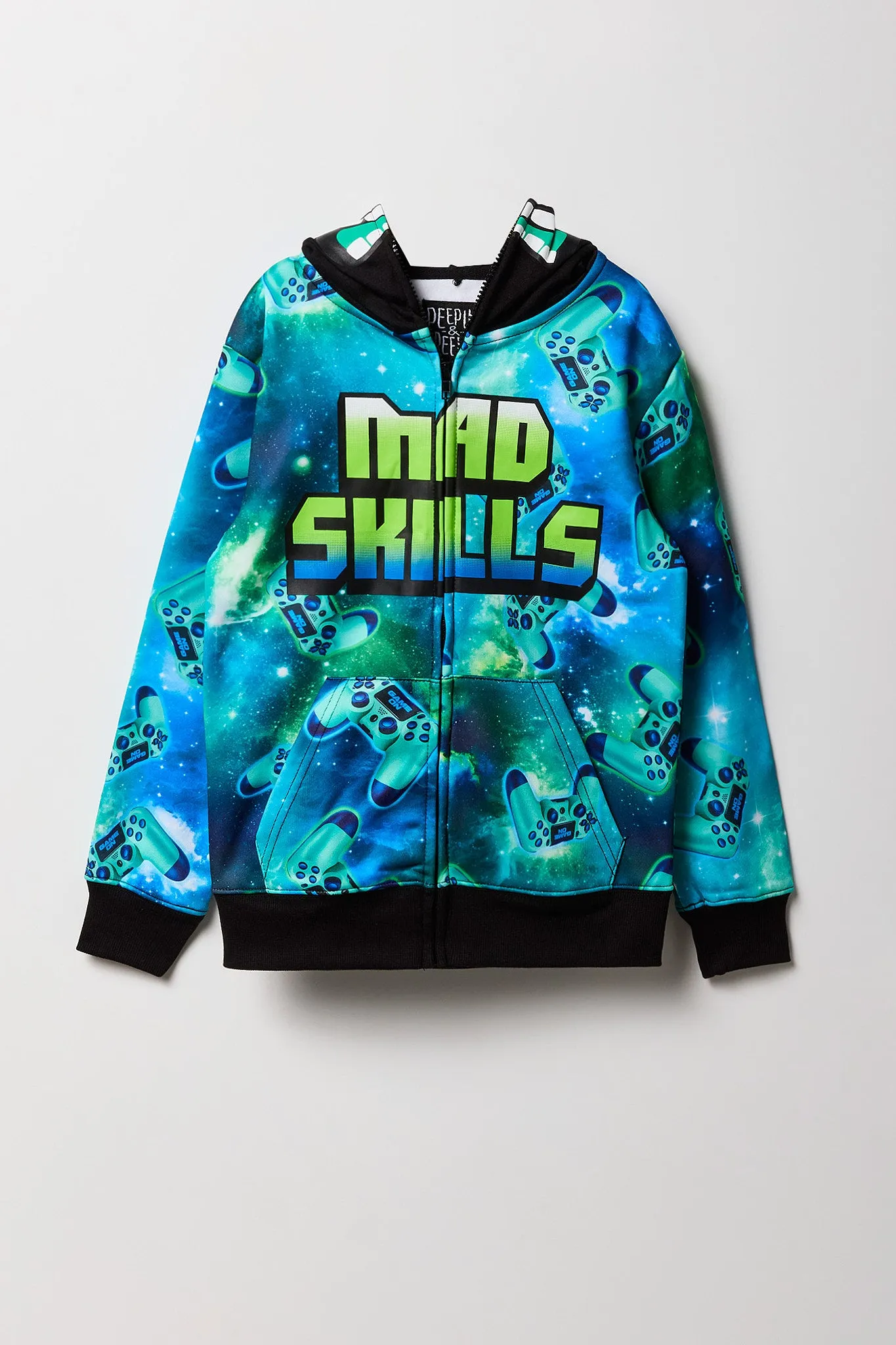 Boys Mad Skills Galaxy Print Full Zip Hoodie sold by Urban Planet product image thumbnail 2