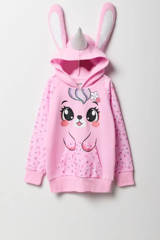 Haut à capuchon avec imprimé Lapin Fleur pour fille sold by Urban Planet