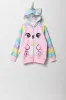 Haut à capuchon avec imprimé Licorne Rose et fermeture à glissière pour fille sold by Urban Planet