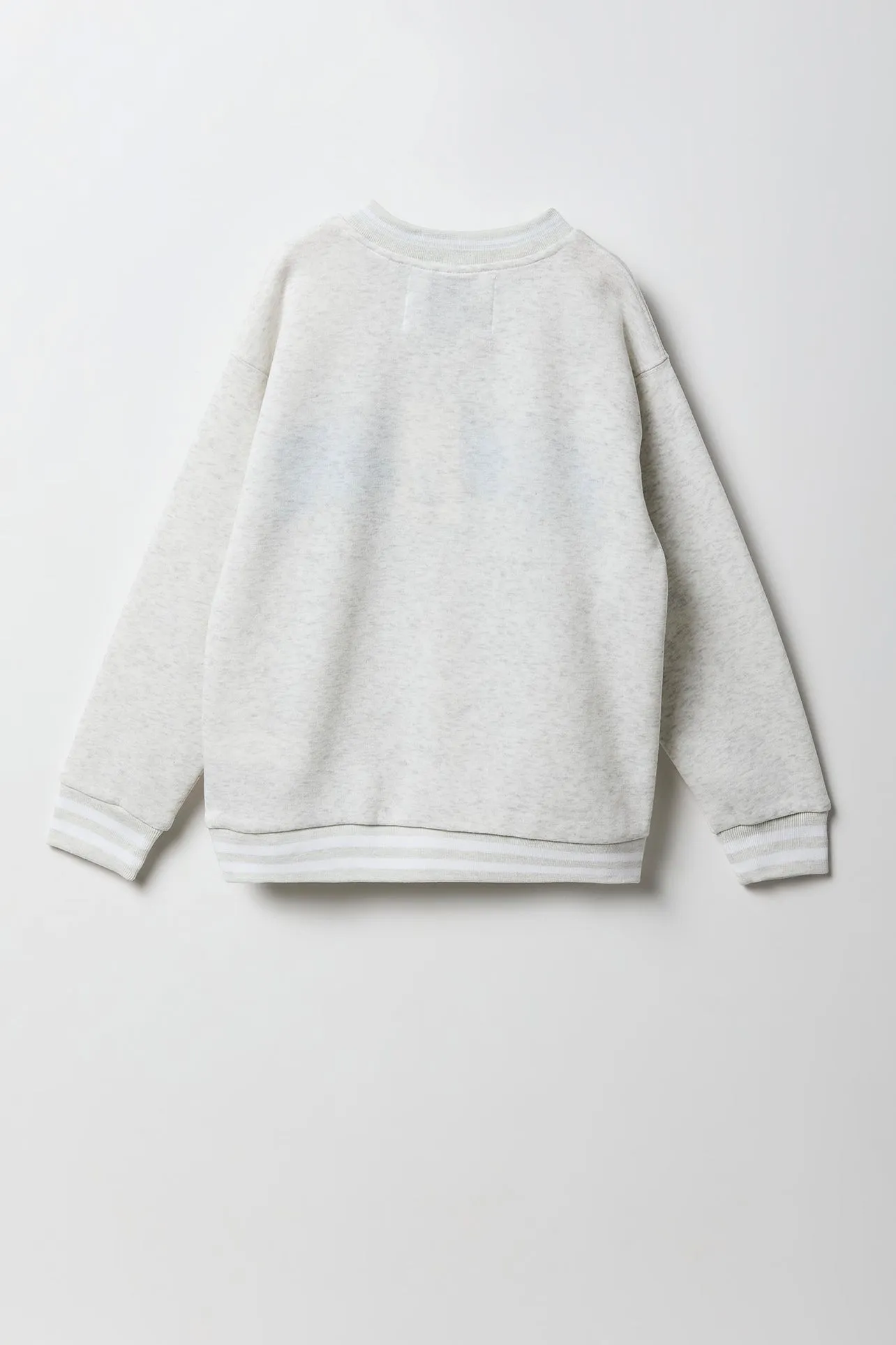 Girls Oversized Chenille Embroidered Fleece V-Neck Sweatshirt sold by Urban Planet product image thumbnail 4