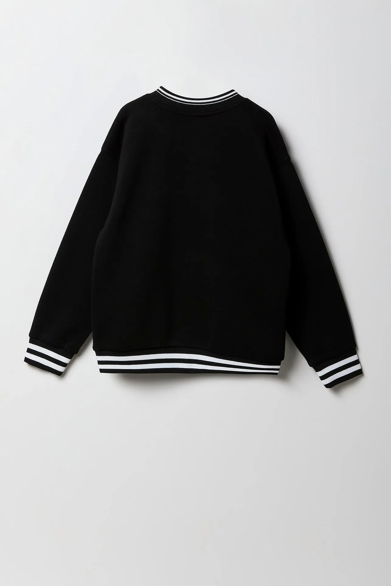 Girls Oversized Chenille Embroidered Fleece V-Neck Sweatshirt sold by Urban Planet product image thumbnail 2