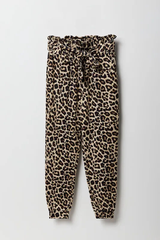 Girls Printed Soft Paperbag Jogger sold by Urban Planet