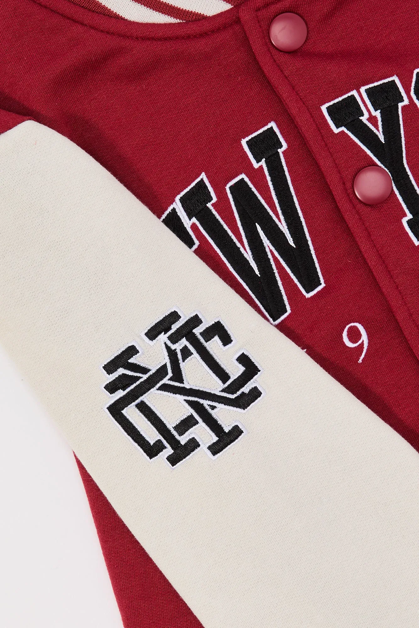 Boys City Graphic Fleece Varsity Jacket sold by Urban Planet product image thumbnail 3