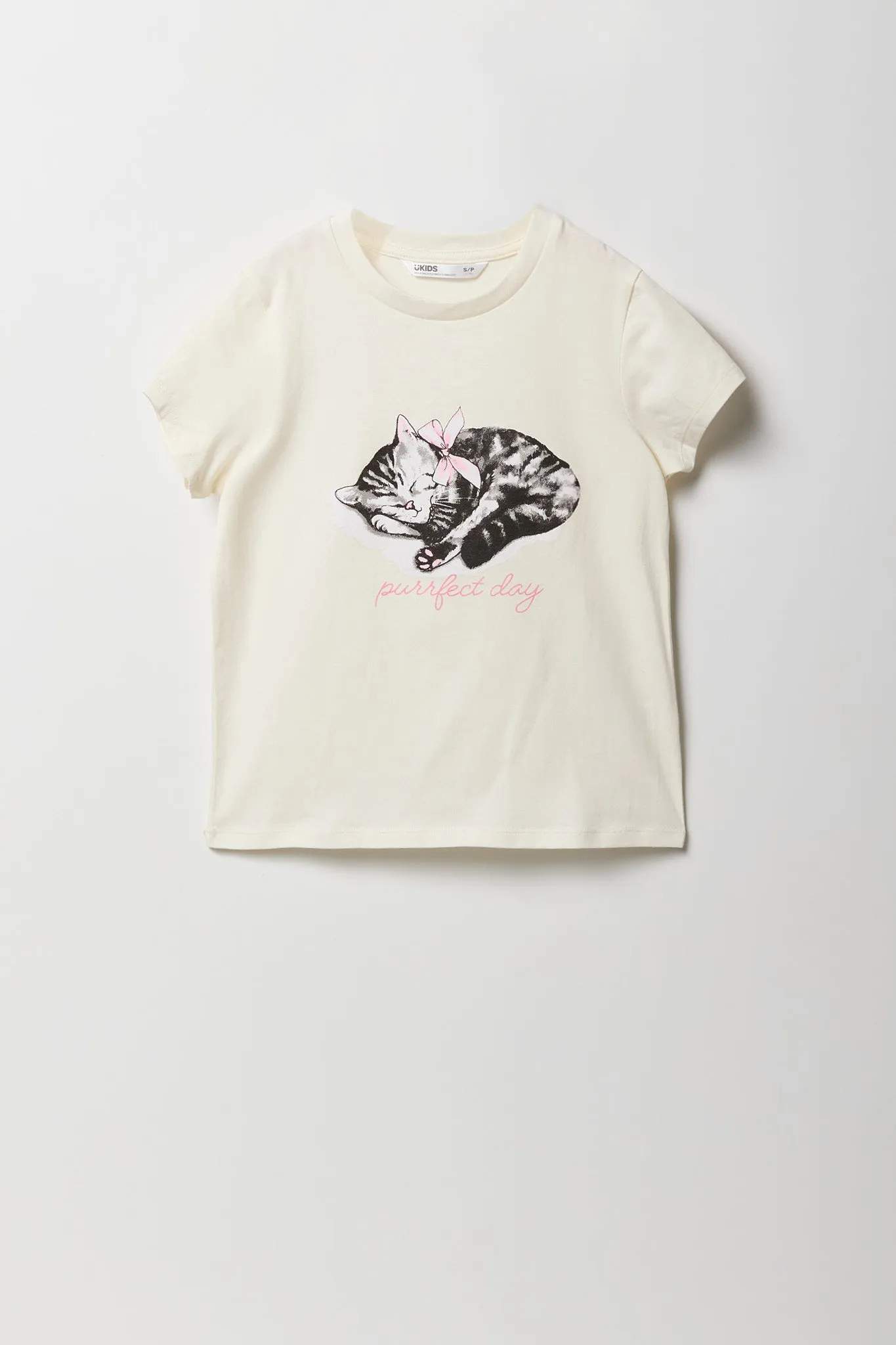 Girls Purrfect Day Graphic T-Shirt sold by Urban Planet