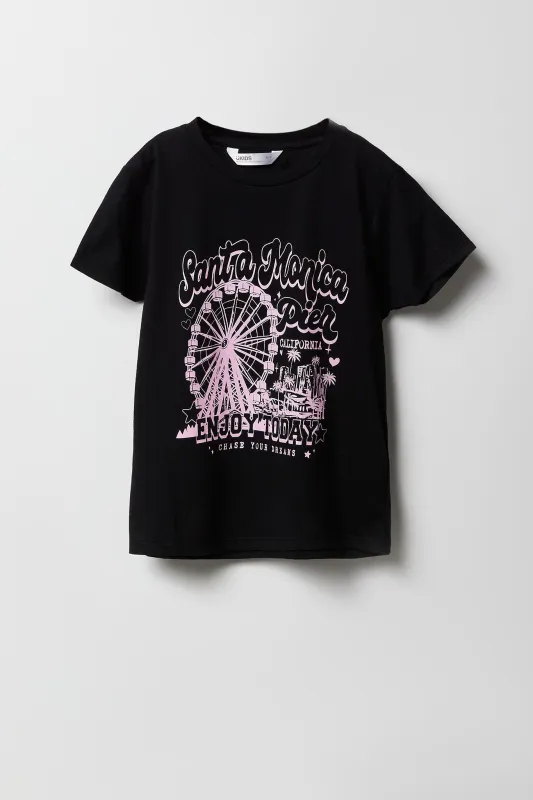 T-shirt à imprimé Santa Monica Pier pour fille sold by Urban Planet