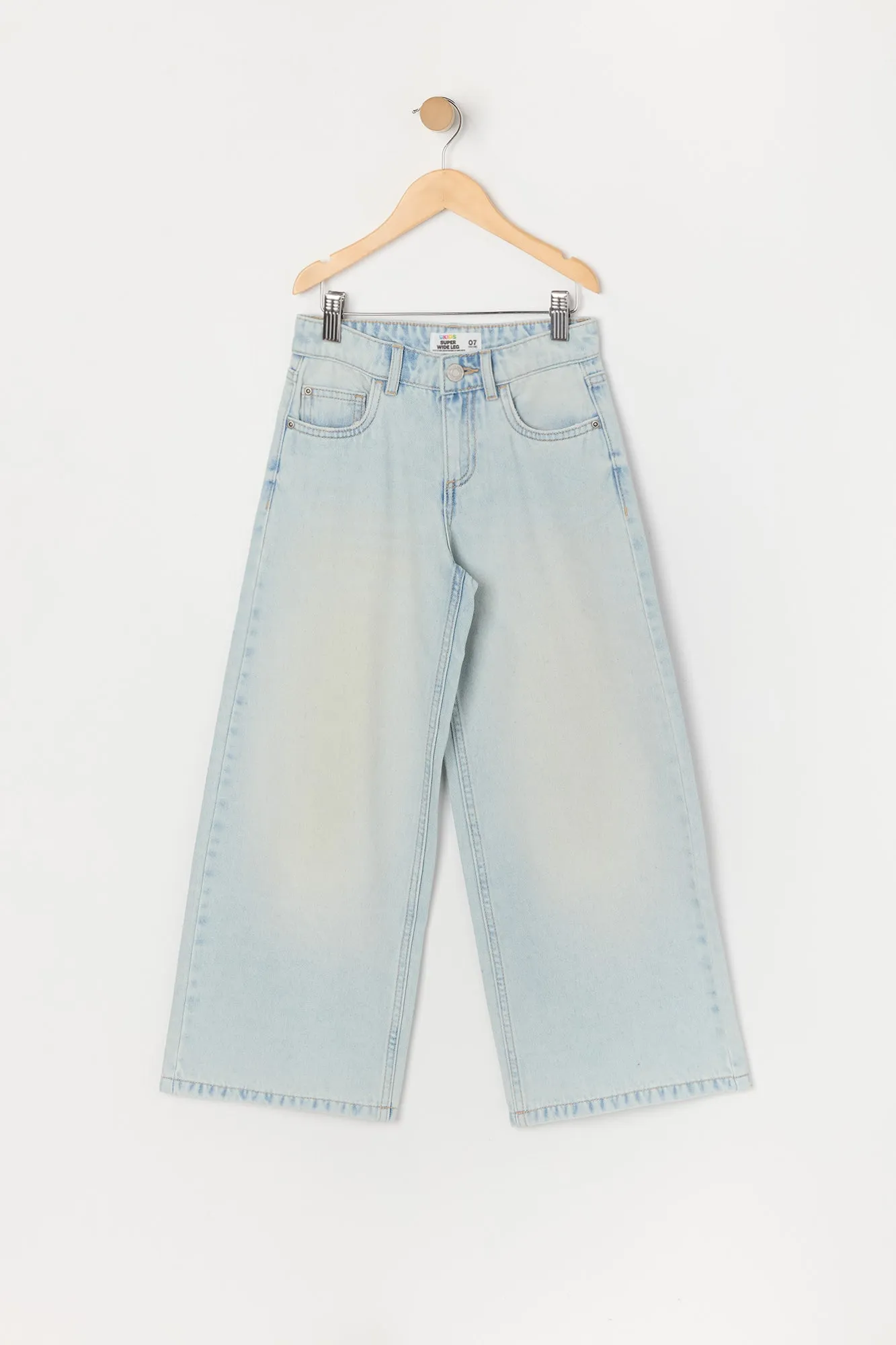 Girls High Rise Super Wide Leg Jean sold by Urban Planet