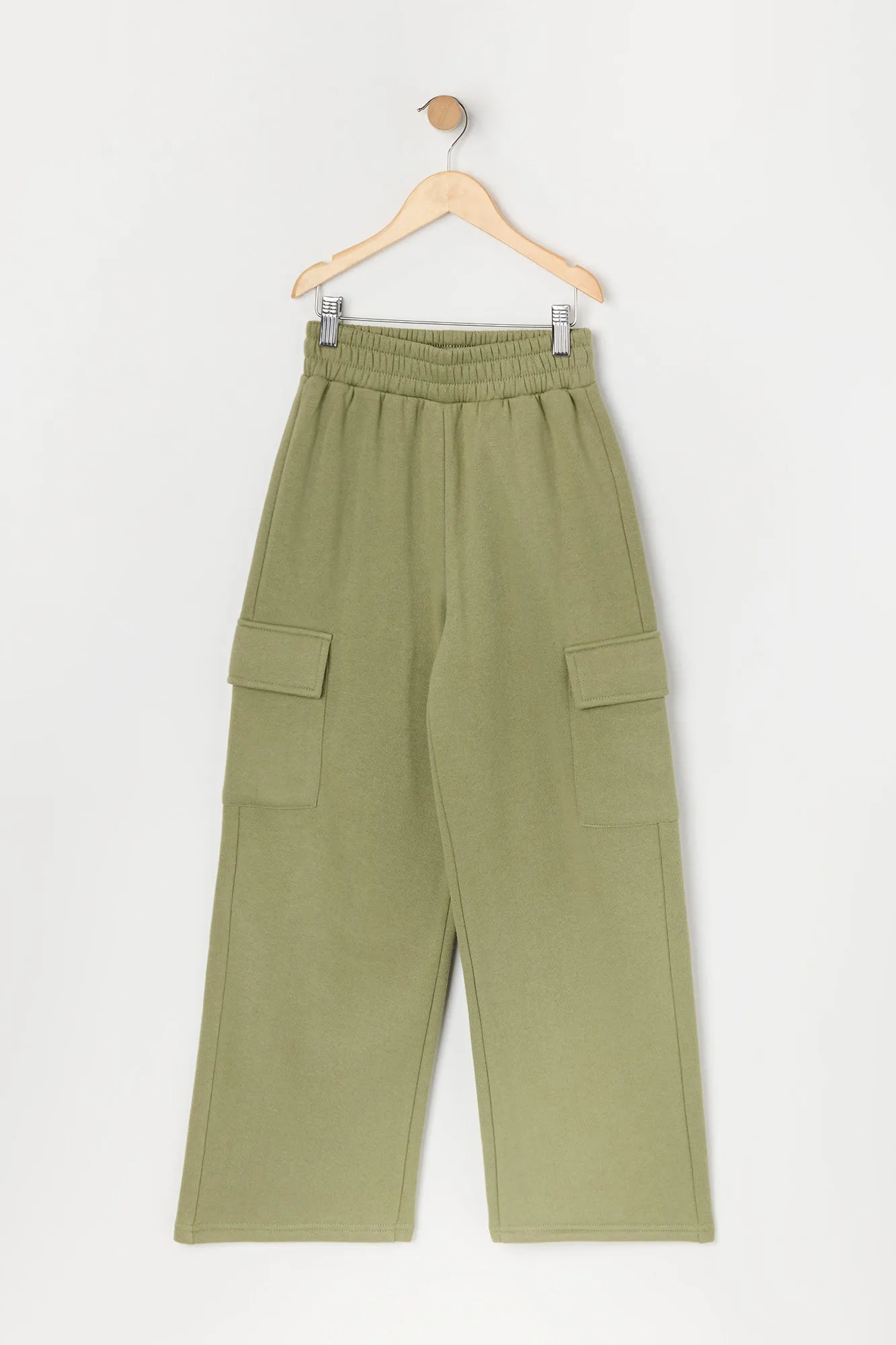 Girls Fleece Wide Leg Cargo Pant sold by Urban Planet