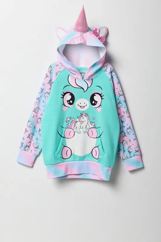 Haut à capuchon à imprimé Licorne pour fille sold by Urban Planet