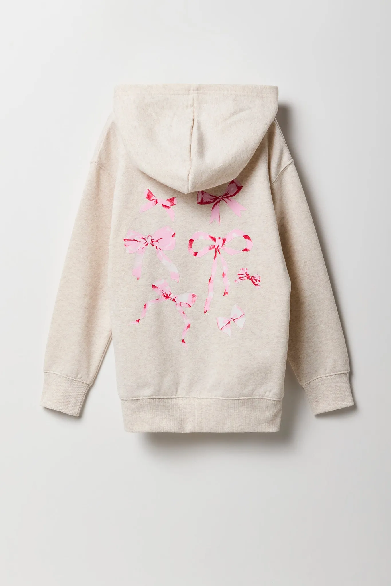 Haut surdimensionné à capuchon en molleton avec imprimé pour fille sold by Urban Planet product image thumbnail 3