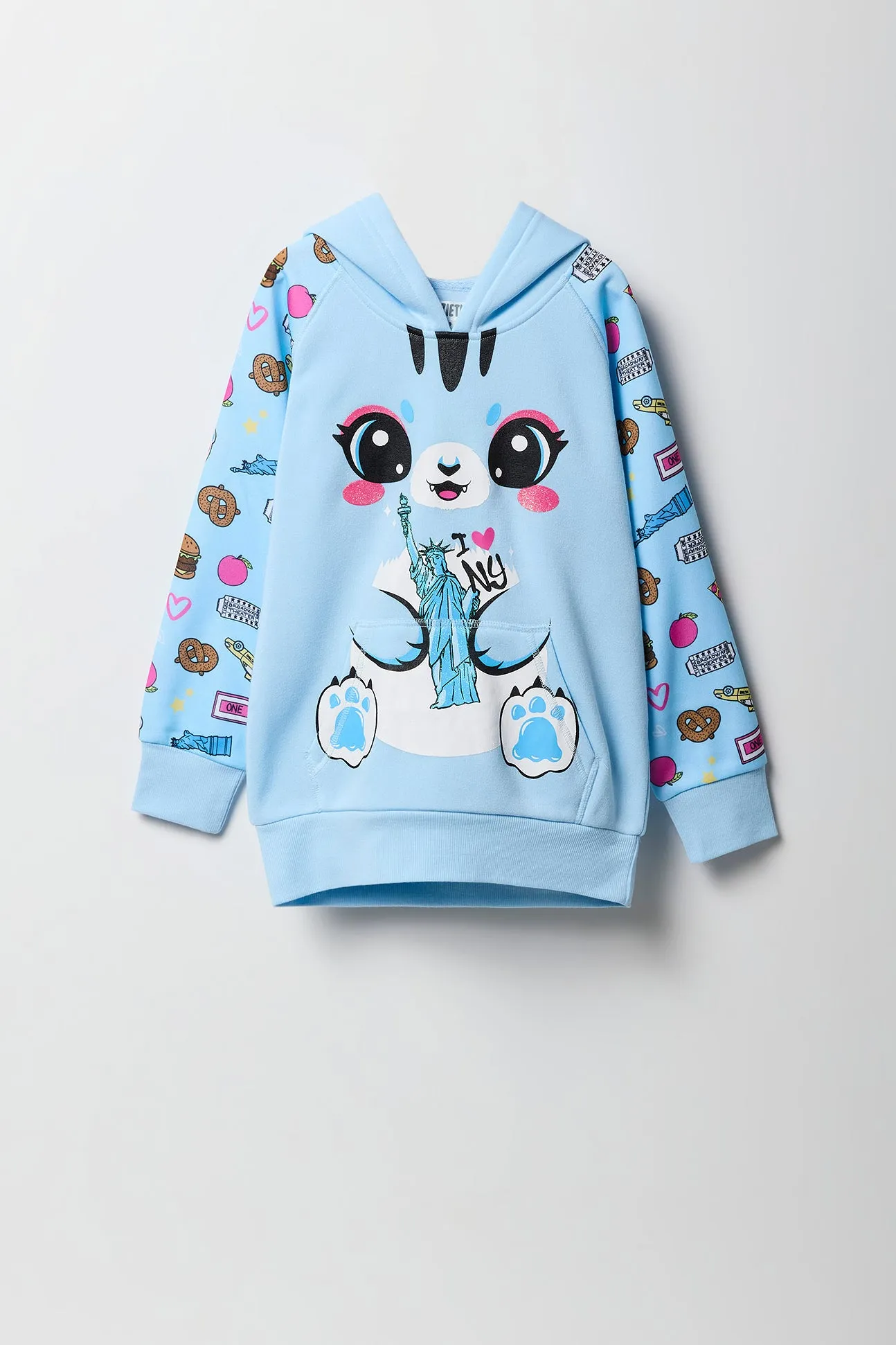 Haut à capuchon avec imprimé New York Cat pour fille sold by Urban Planet product image thumbnail 2