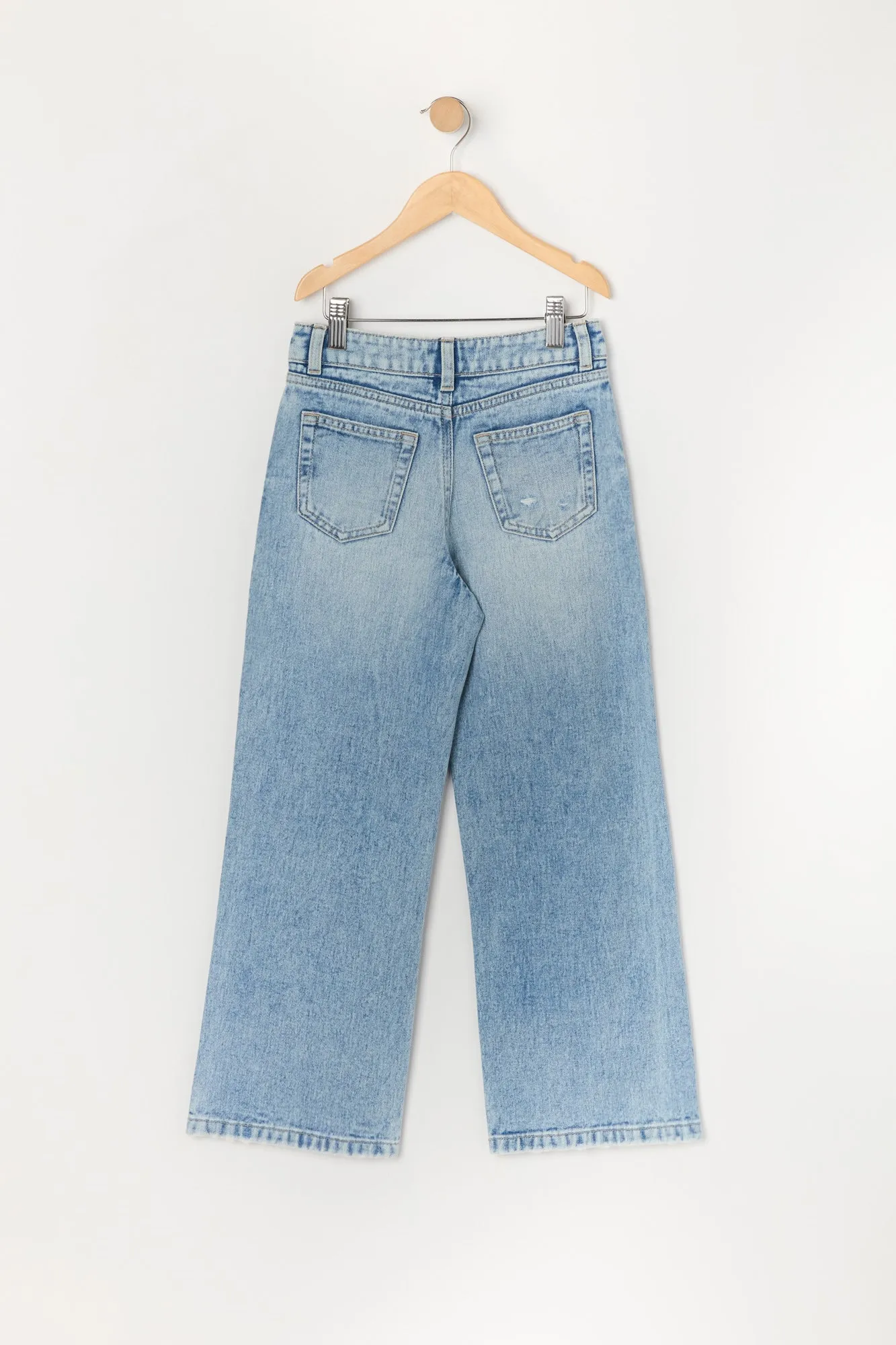 Jean d'aspect usé délavé à jambe large pour fille sold by Urban Planet product image thumbnail 4