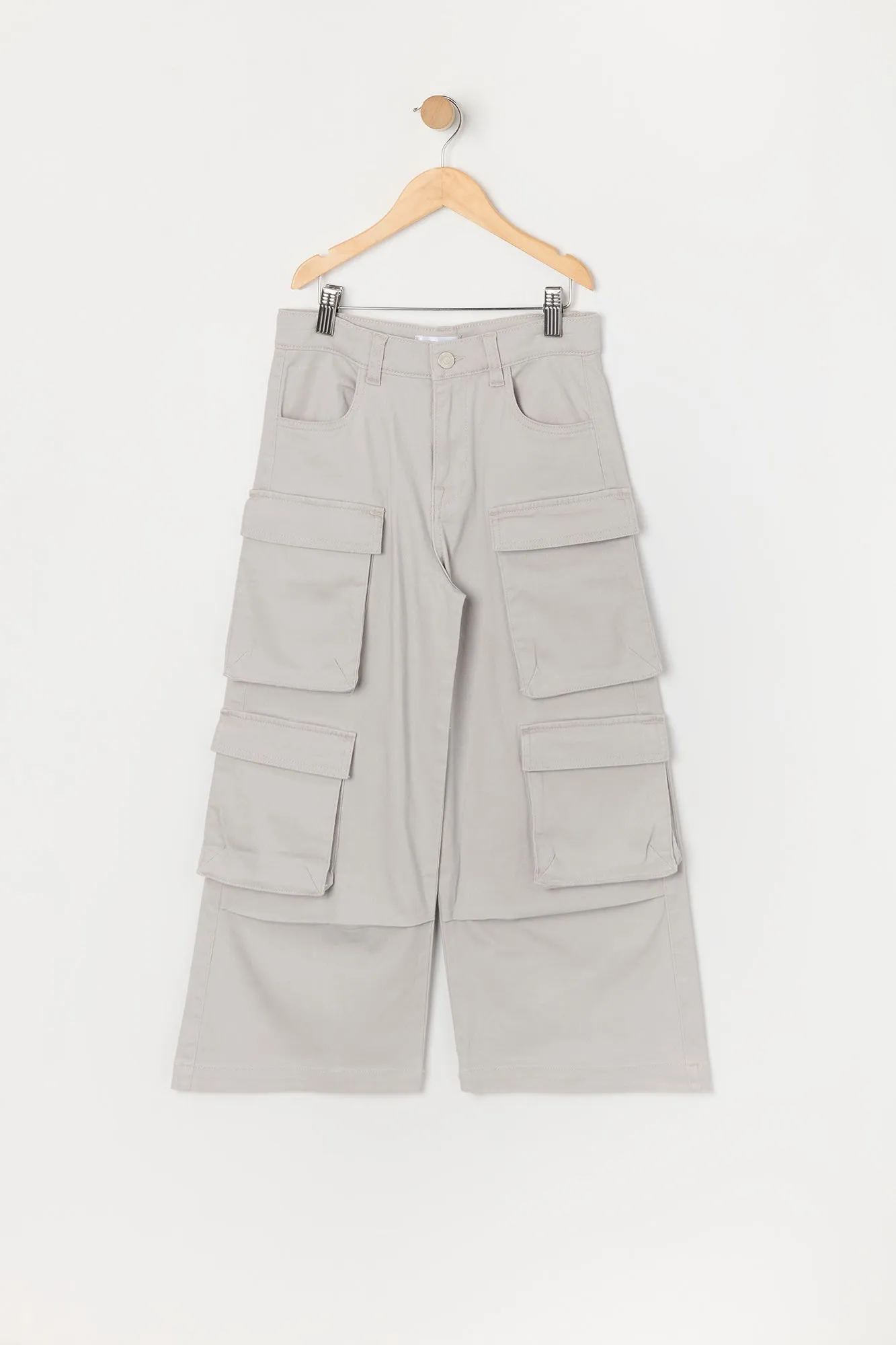 Girls Multi Pocket Wide Leg Cargo Pant sold by Urban Planet product image thumbnail 5