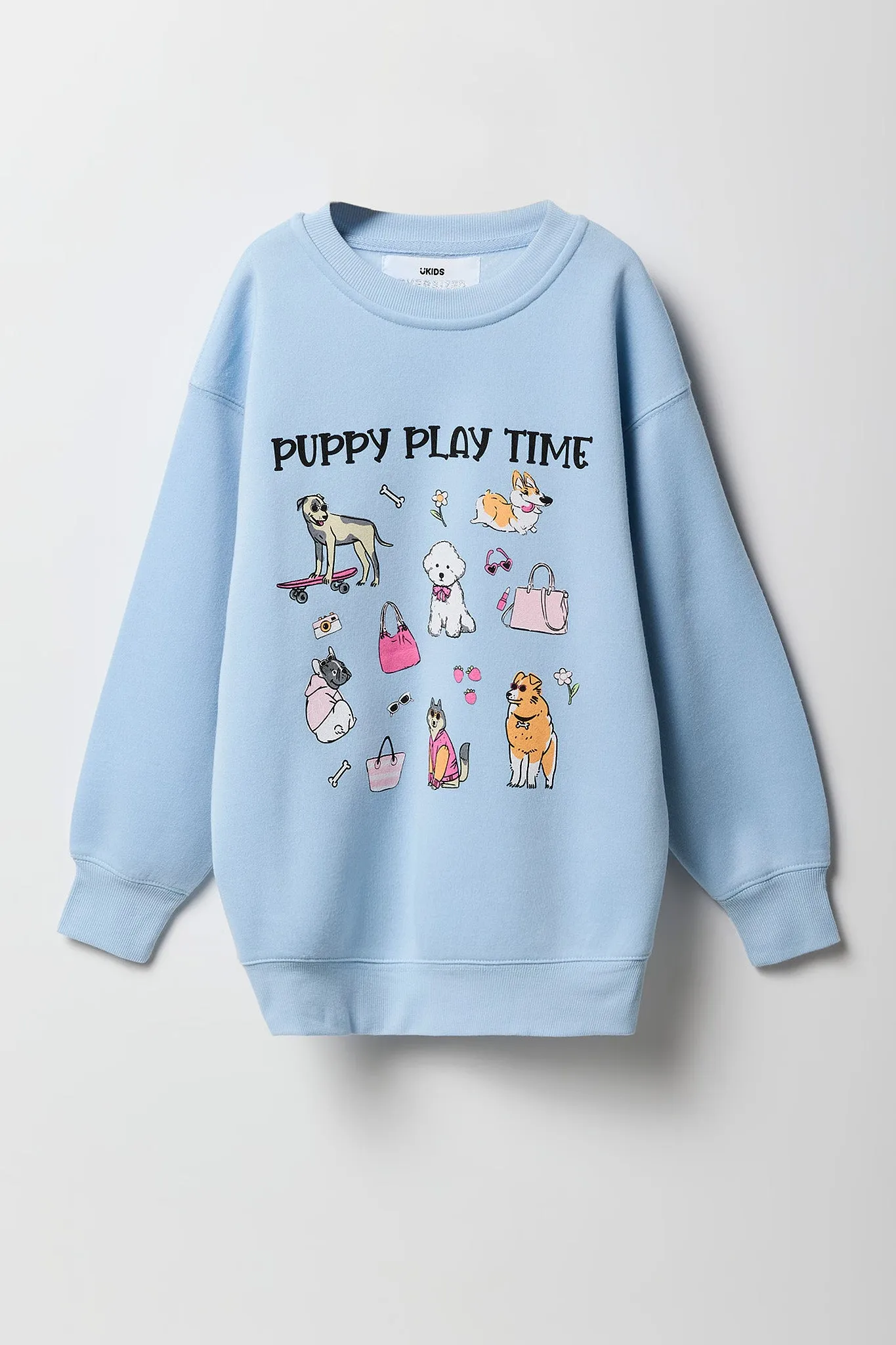 Girls Oversized Graphic Fleece Sweatshirt sold by Urban Planet product image thumbnail 5