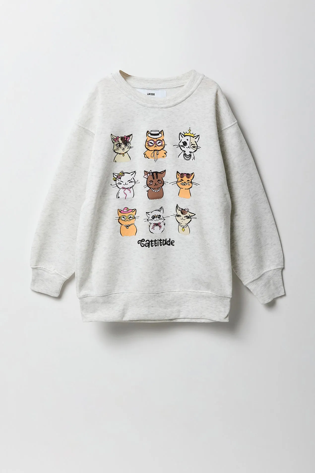 Girls Oversized Graphic Fleece Sweatshirt sold by Urban Planet product image thumbnail 3