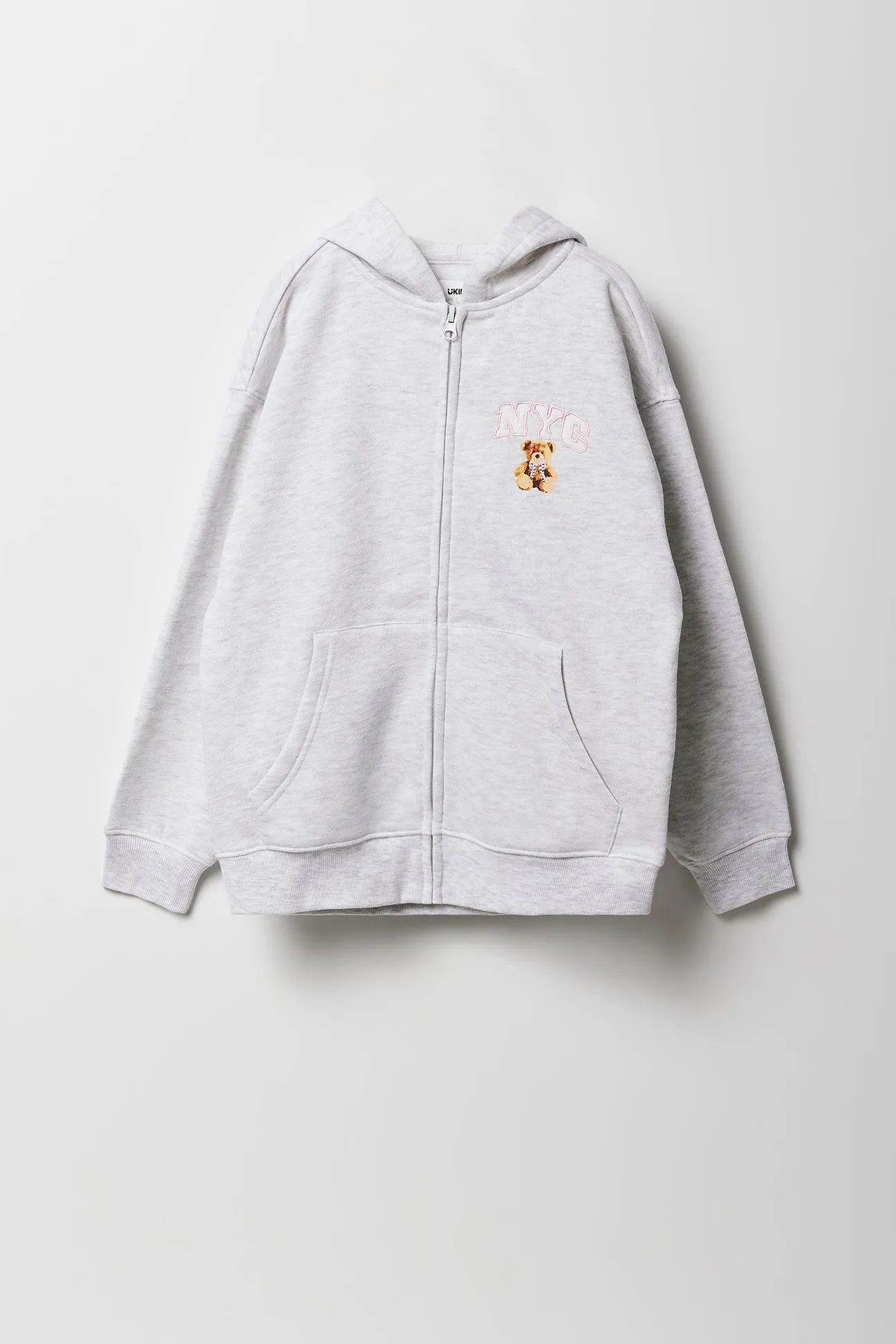 Girls City Graphic Zip-Up Fleece Hoodie sold by Urban Planet product image thumbnail 5