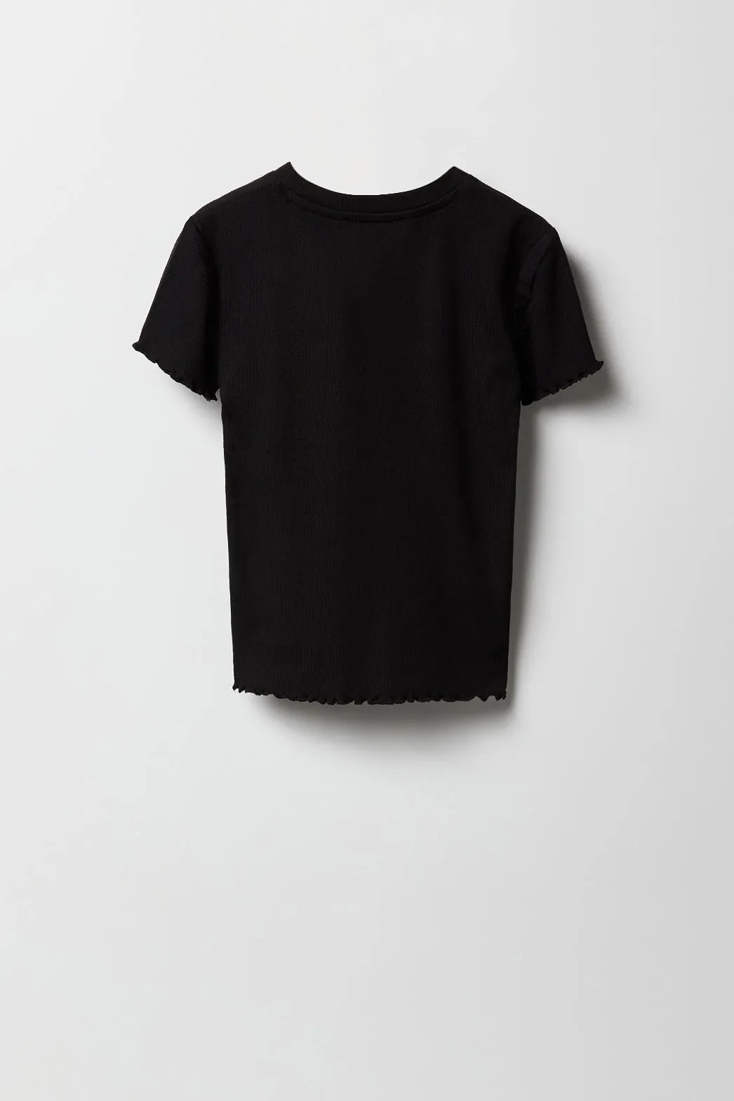 Girls Ribbed Lettuce Edge T-Shirt sold by Urban Planet product image thumbnail 4