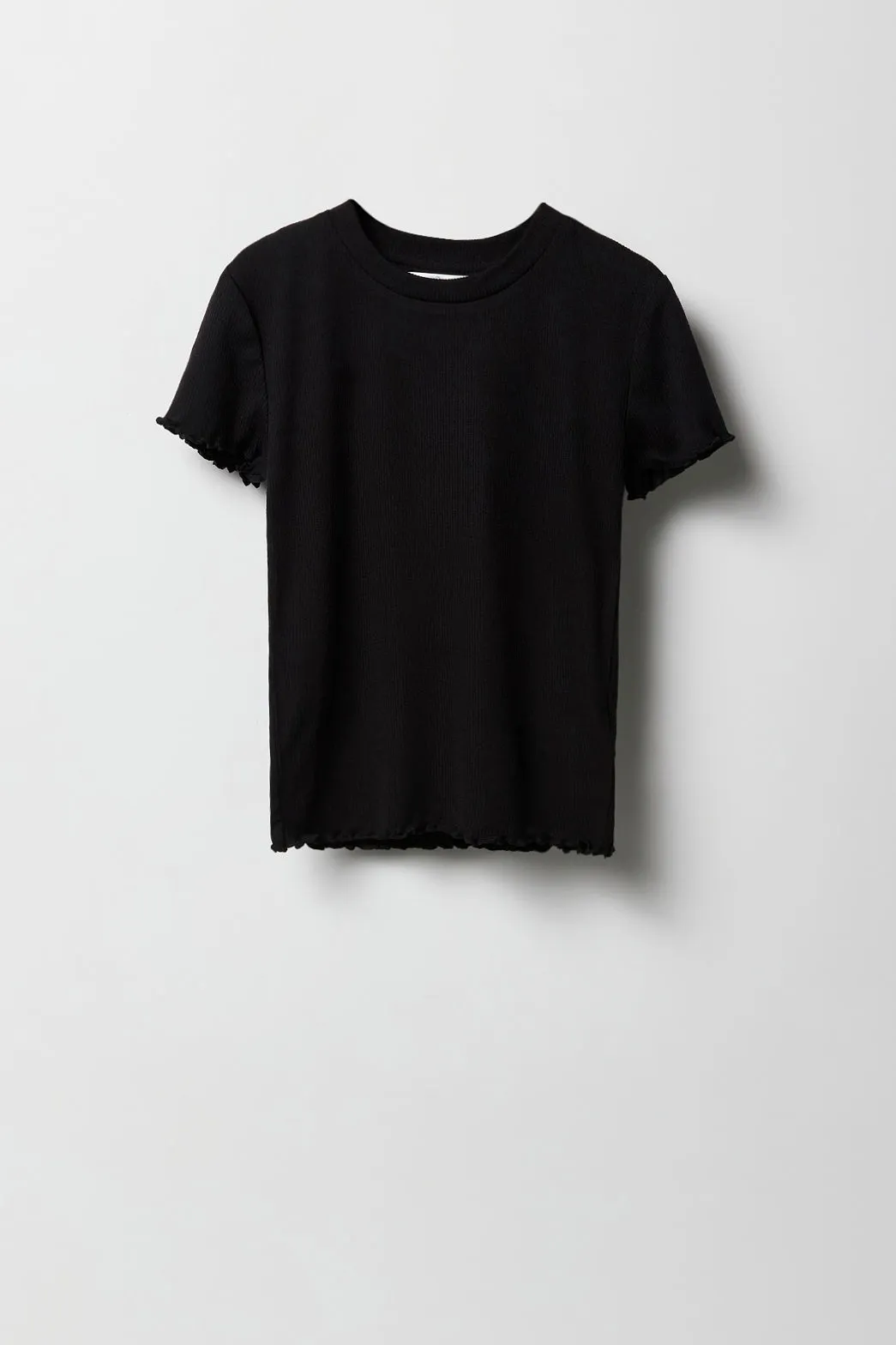 Girls Ribbed Lettuce Edge T-Shirt sold by Urban Planet product image thumbnail 3