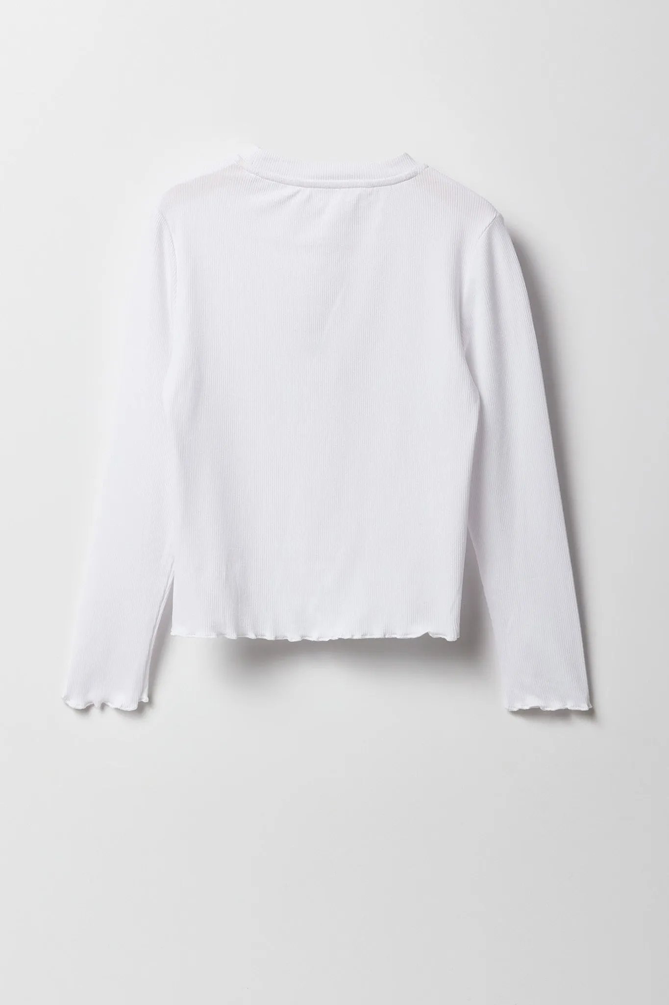 Haut côtelé à manches longues avec ourlet volanté pour fille sold by Urban Planet product image thumbnail 2