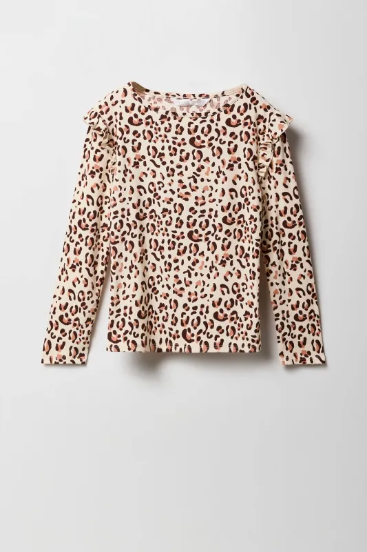 Haut à manches longues avec manches volantée pour fille sold by Urban Planet