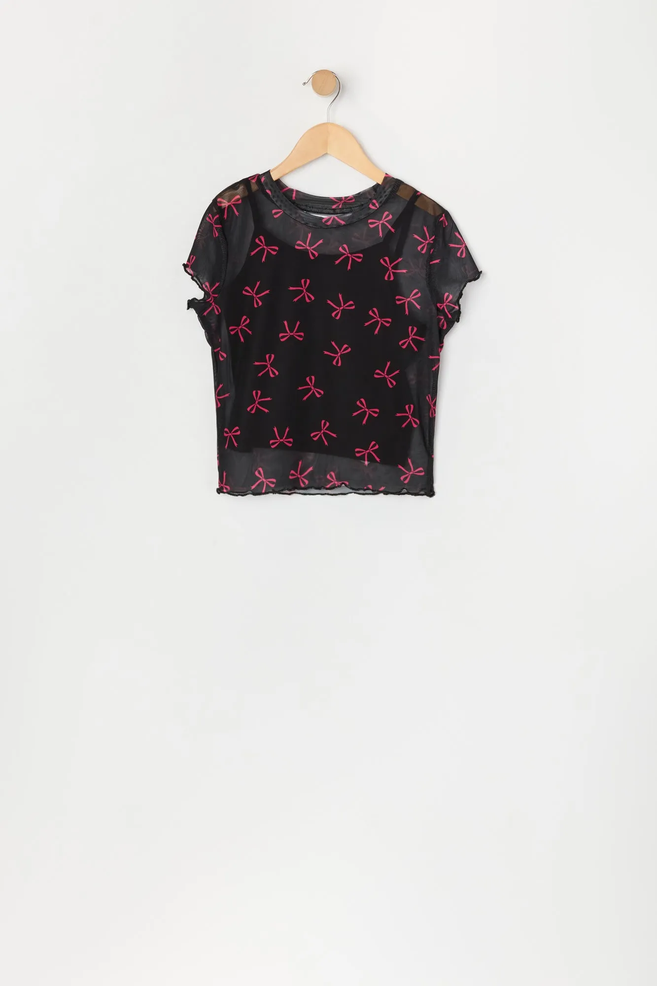 Ensemble deux pièces t-shirt et camisole en filet imprimé pour filles sold by Urban Planet product image thumbnail 5
