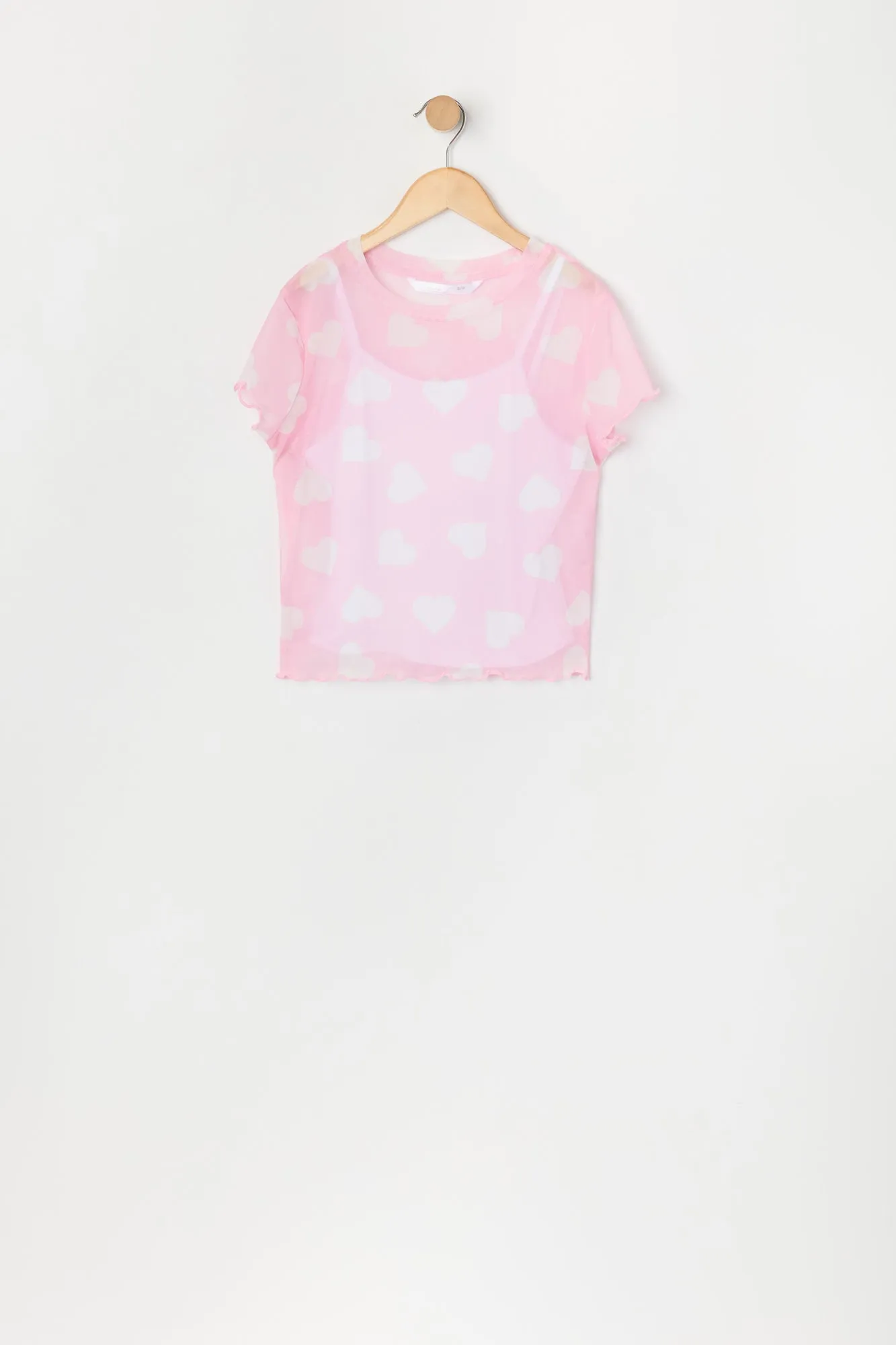 Ensemble deux pièces t-shirt et camisole en filet imprimé pour filles sold by Urban Planet