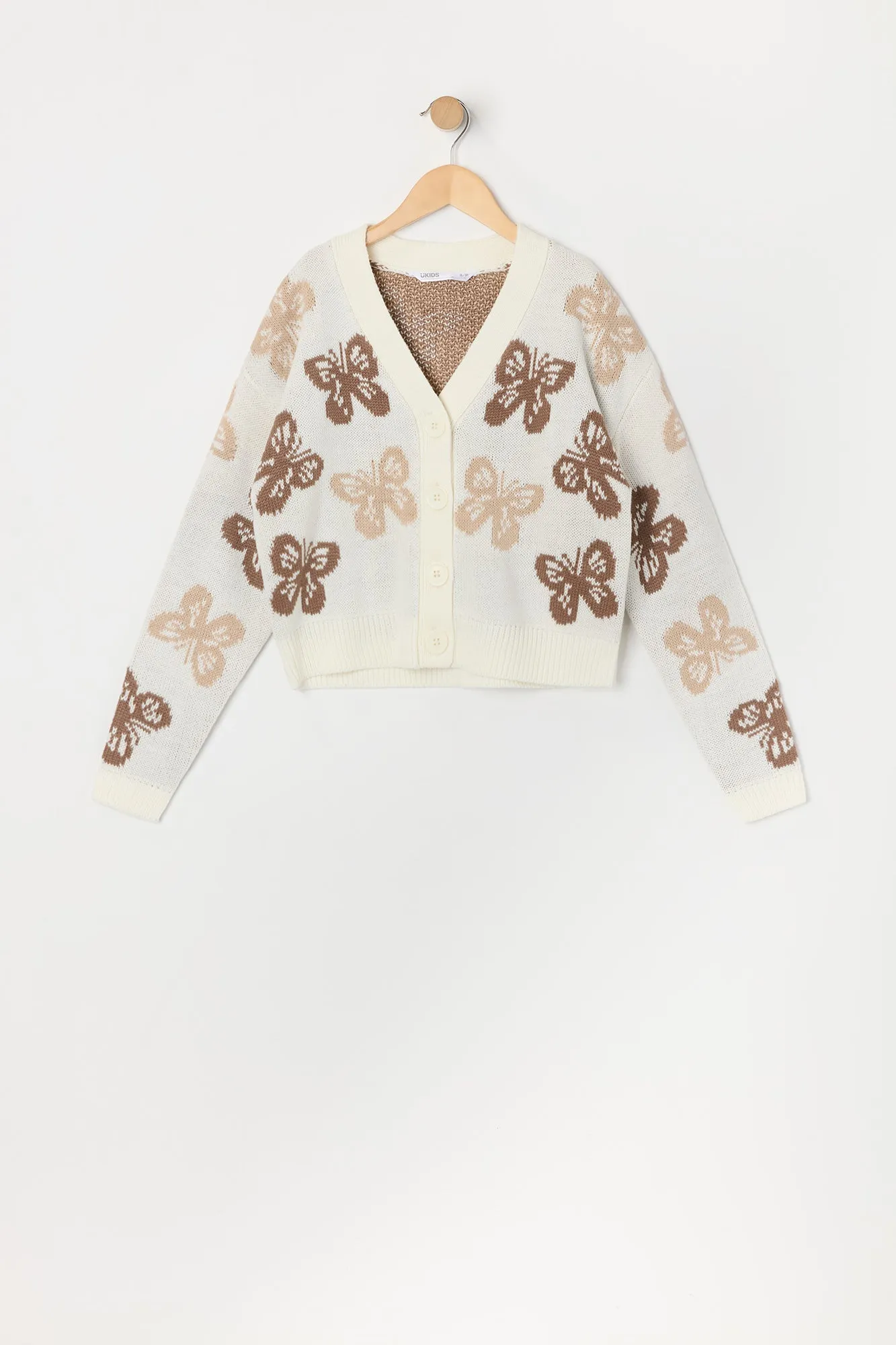 Girls Pattern Knit Button Up Cardigan sold by Urban Planet