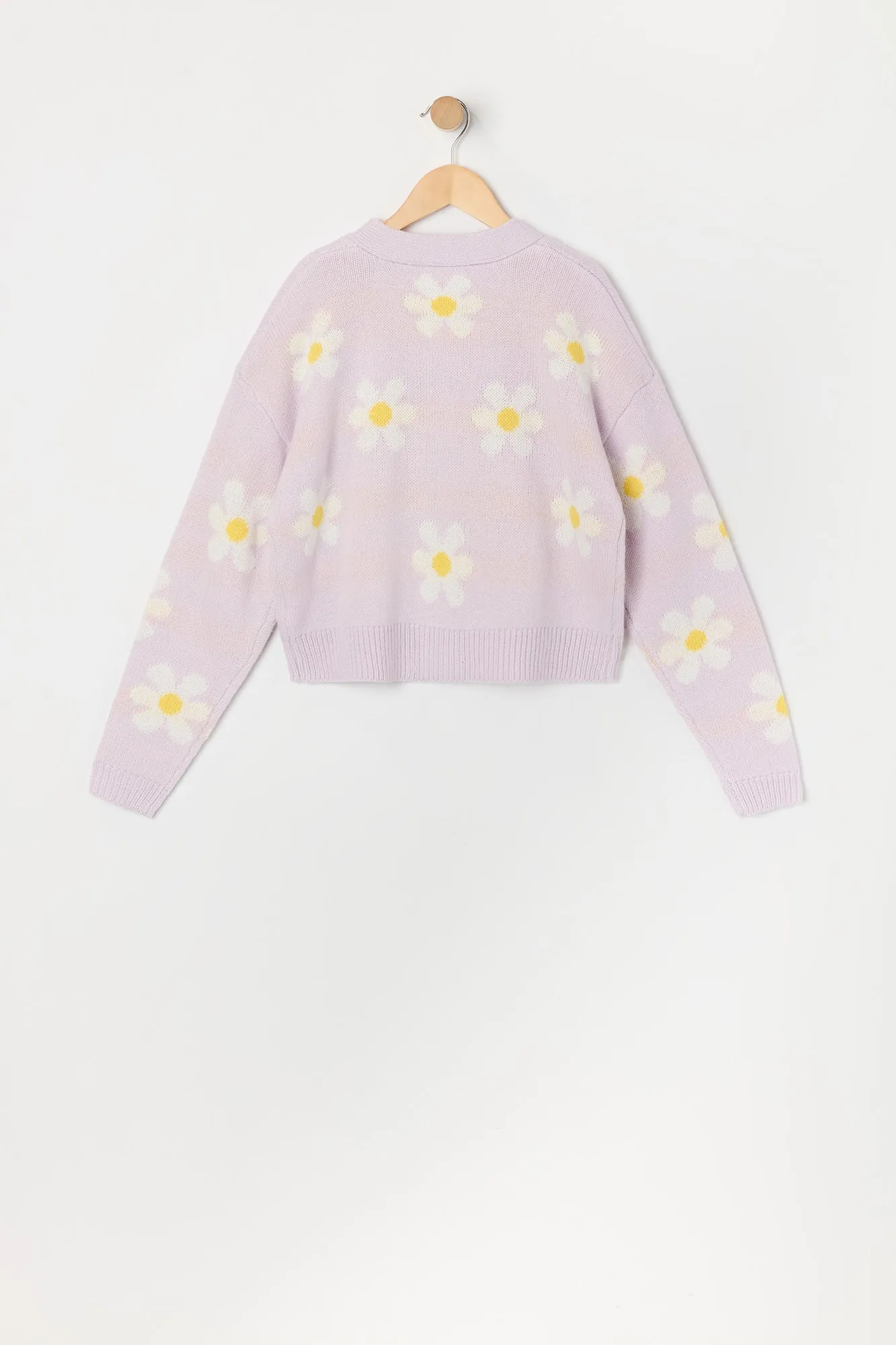 Girls Pattern Knit Button Up Cardigan sold by Urban Planet product image thumbnail 5