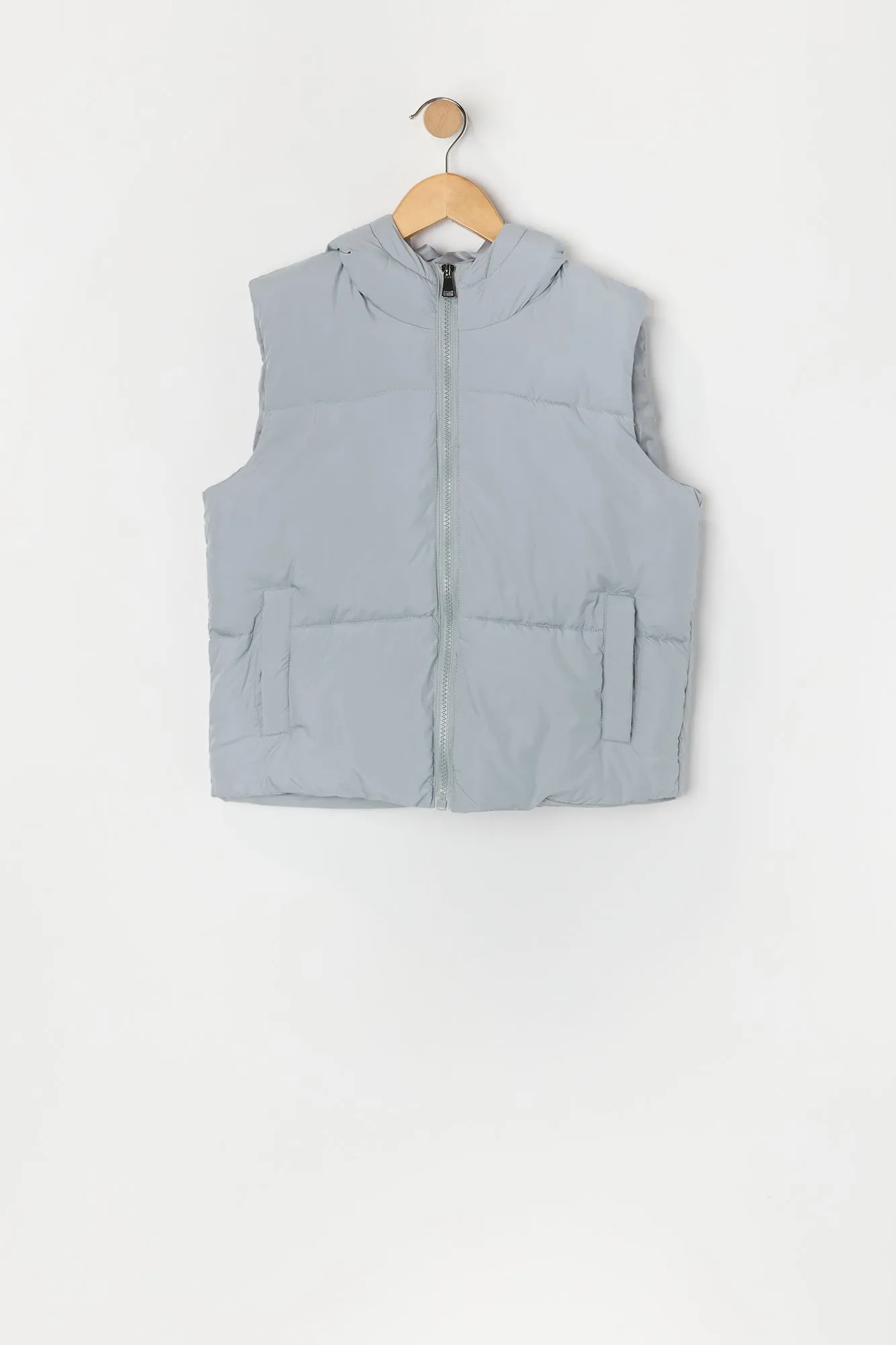 Girls Hooded Puffer Vest sold by Urban Planet product image thumbnail 4