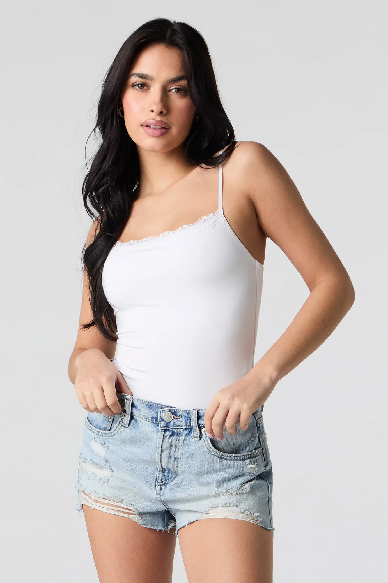 Light Wash Distressed Rigid Short sold by Urban Planet