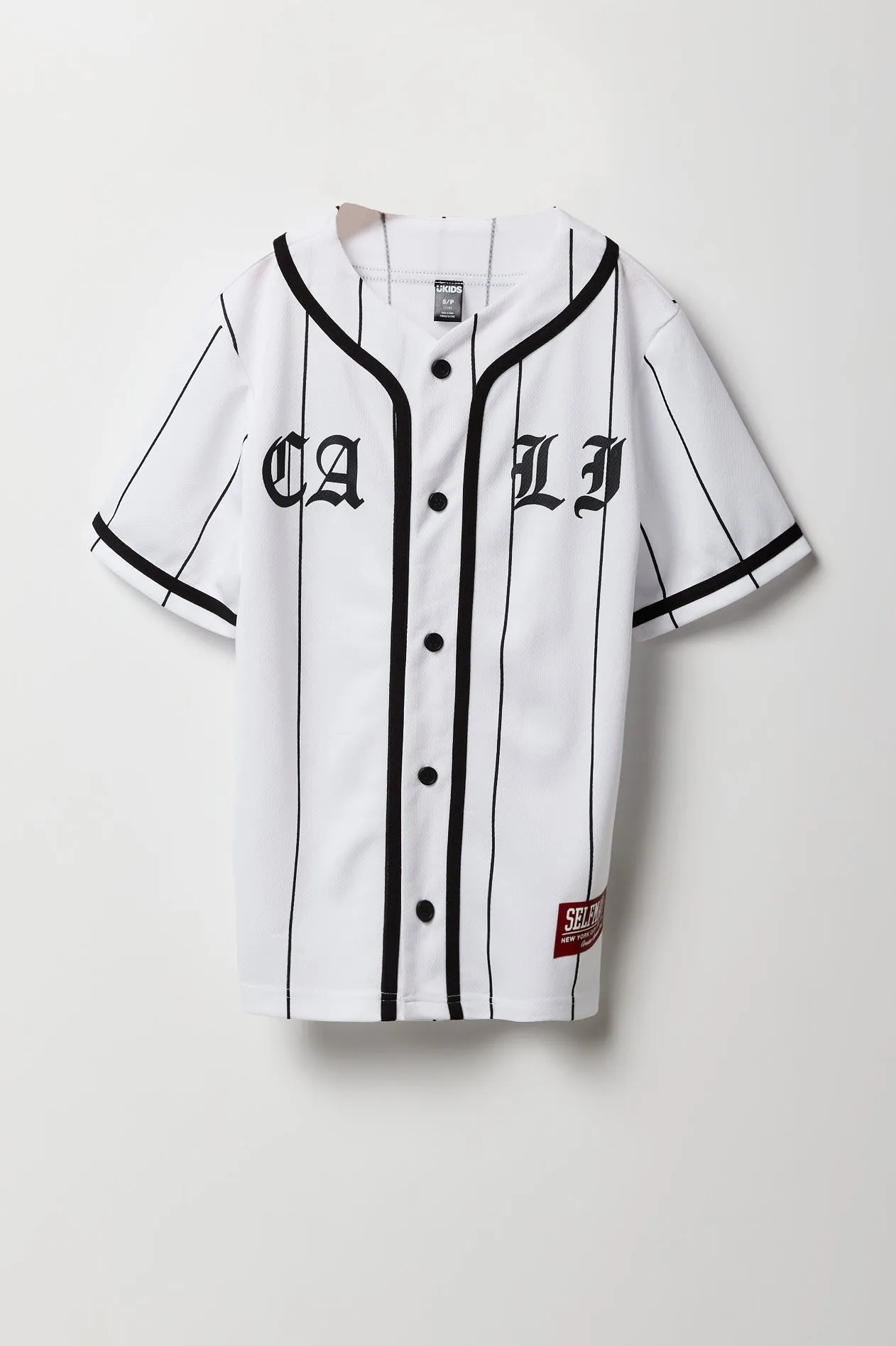 Boys Pinstriped Mesh Baseball Jersey sold by Urban Planet product image thumbnail 3