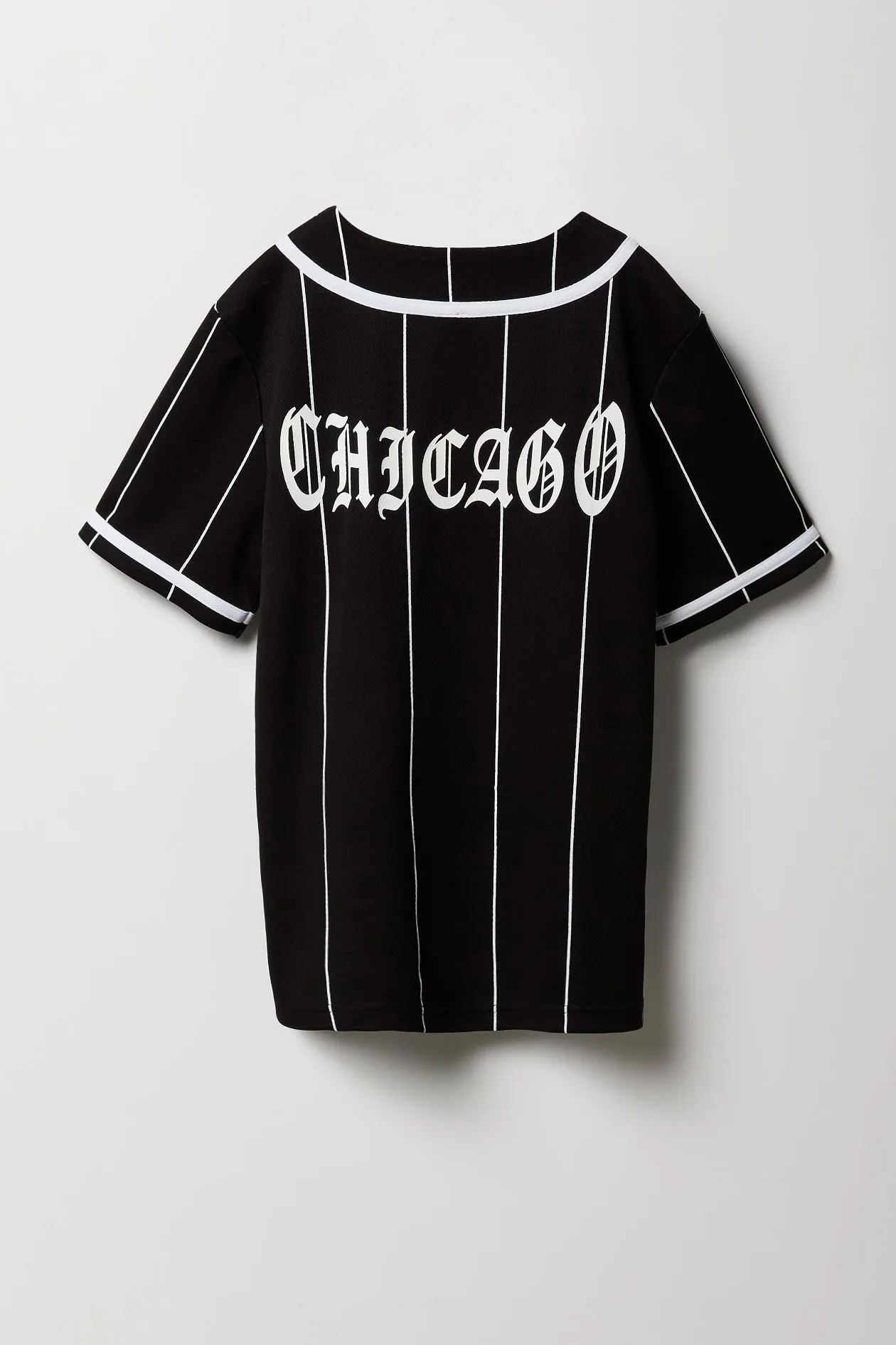 Boys Pinstriped Mesh Baseball Jersey sold by Urban Planet product image thumbnail 2