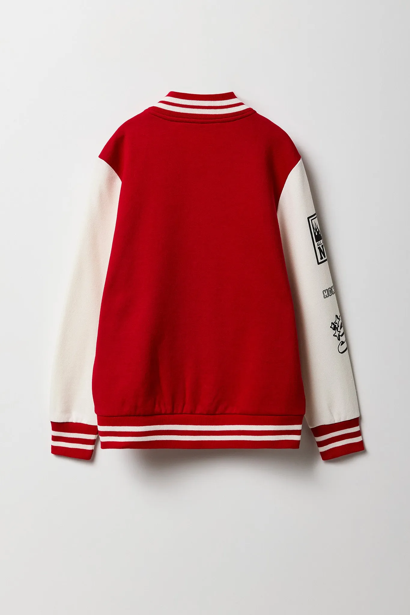 Boys Embroidered Graphic Fleece Varsity Jacket sold by Urban Planet product image thumbnail 2