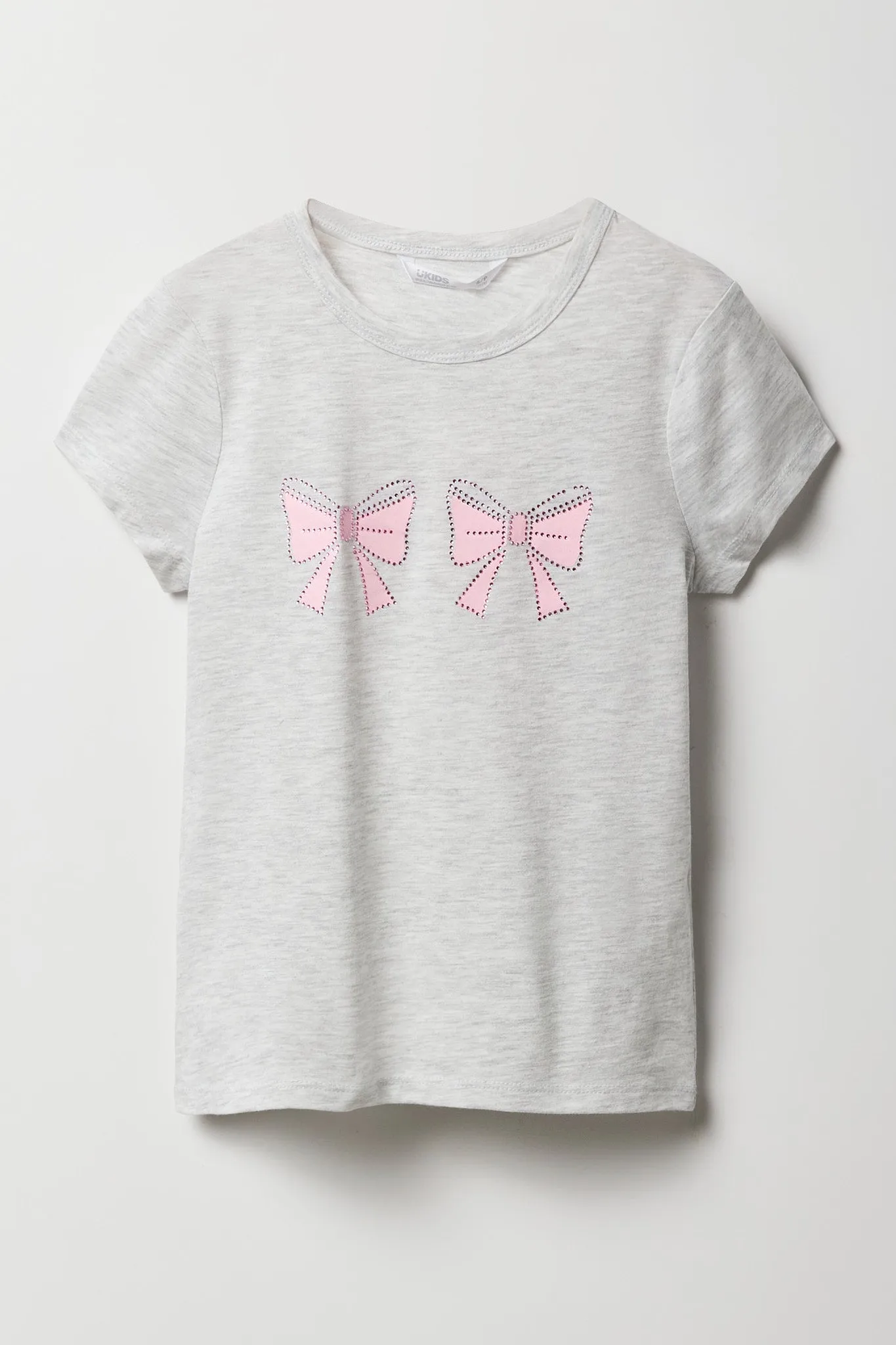 Girls Rhinestone Bow Graphic T-Shirt sold by Urban Planet