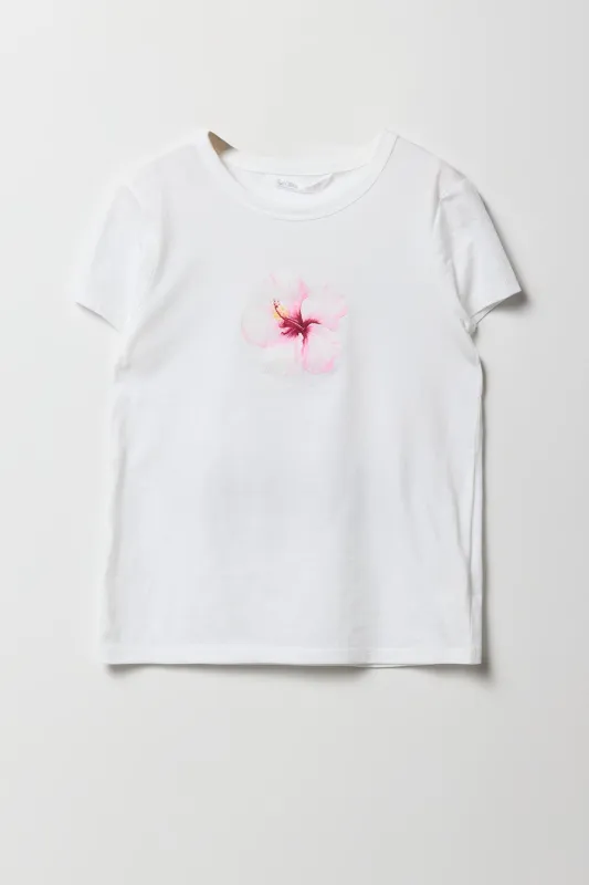 T-shirt à motif d'hibiscus pour filles sold by Urban Planet