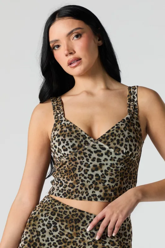 Printed Mesh V-Neck Tank sold by Urban Planet