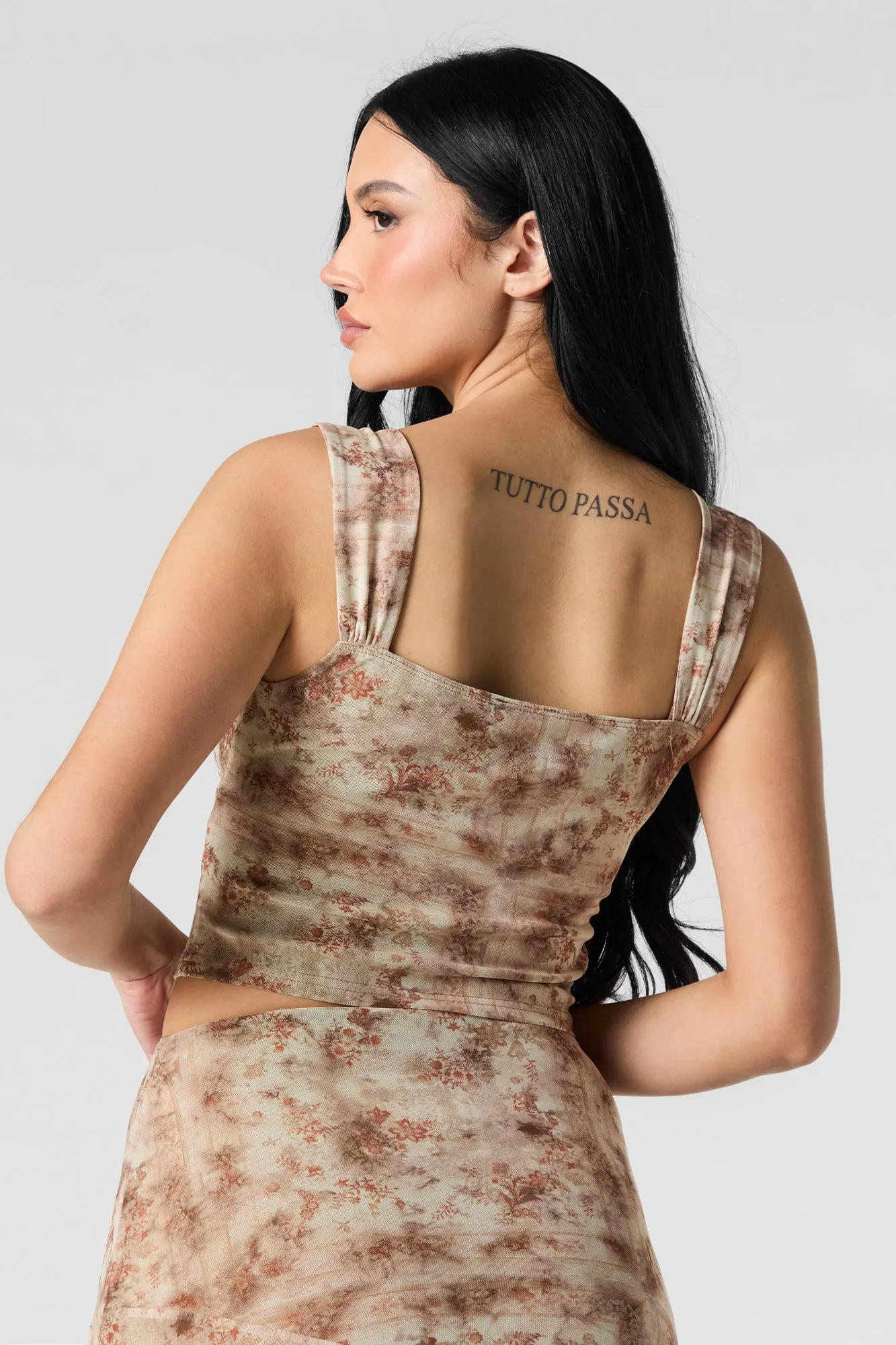 Débardeur en filet imprimé avec encolure en V sold by Urban Planet product image thumbnail 5