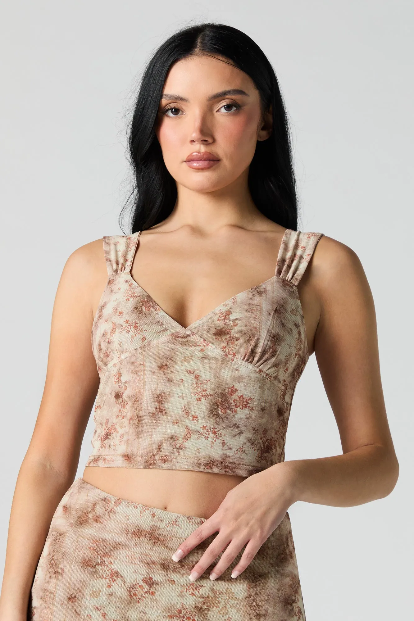 Débardeur en filet imprimé avec encolure en V sold by Urban Planet product image thumbnail 4