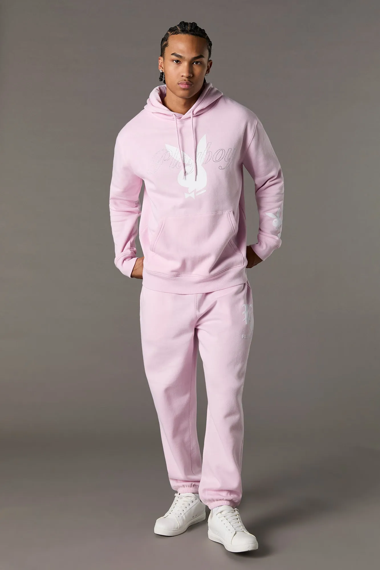 Haut à capuchon en molleton avec imprimé Playboy et pierres du Rhin sold by Urban Planet product image thumbnail 3